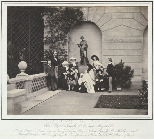 Queen Victoria, Prince Albert and their nine children at their seaside retreat on the Isle of Wight, photographed by Leonida Caldesi in 1857 (Royal Collection Trust/ Her Majesty Queen Elizabeth II 2018/PA) 
