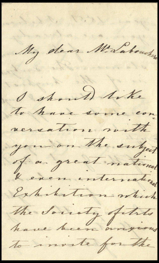 Letter written by Prince Albert to the President of the Board of Trade in 1849, showing his close involvement in the development of the idea to host the Great Exhibition of 1851 (Royal Archives/Her Majesty Queen Elizabeth II 2018/PA)