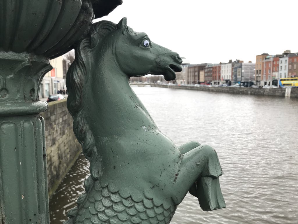 These statues on a Dublin bridge prove that putting googly eyes on