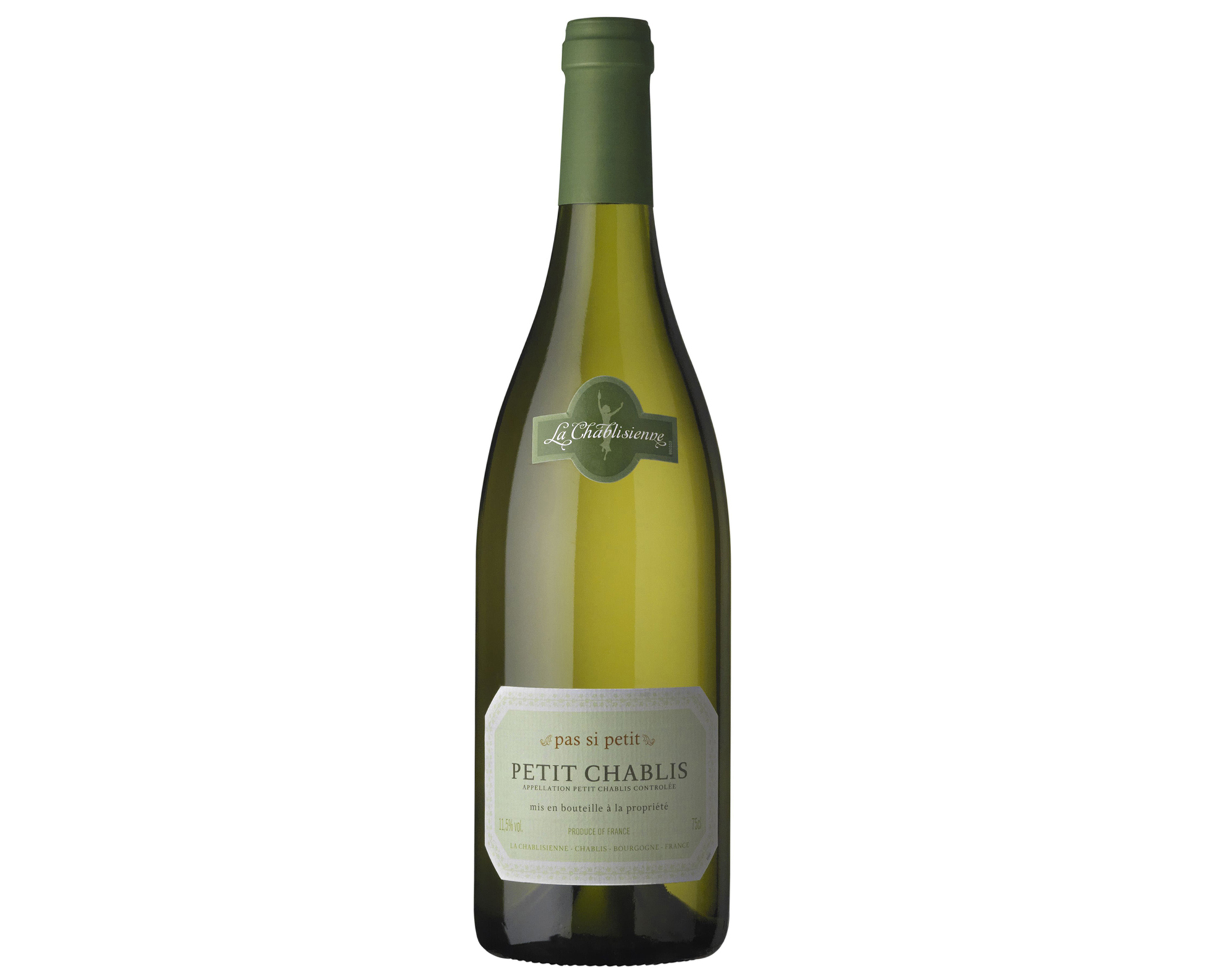 Bottle of Petit Chablis wine