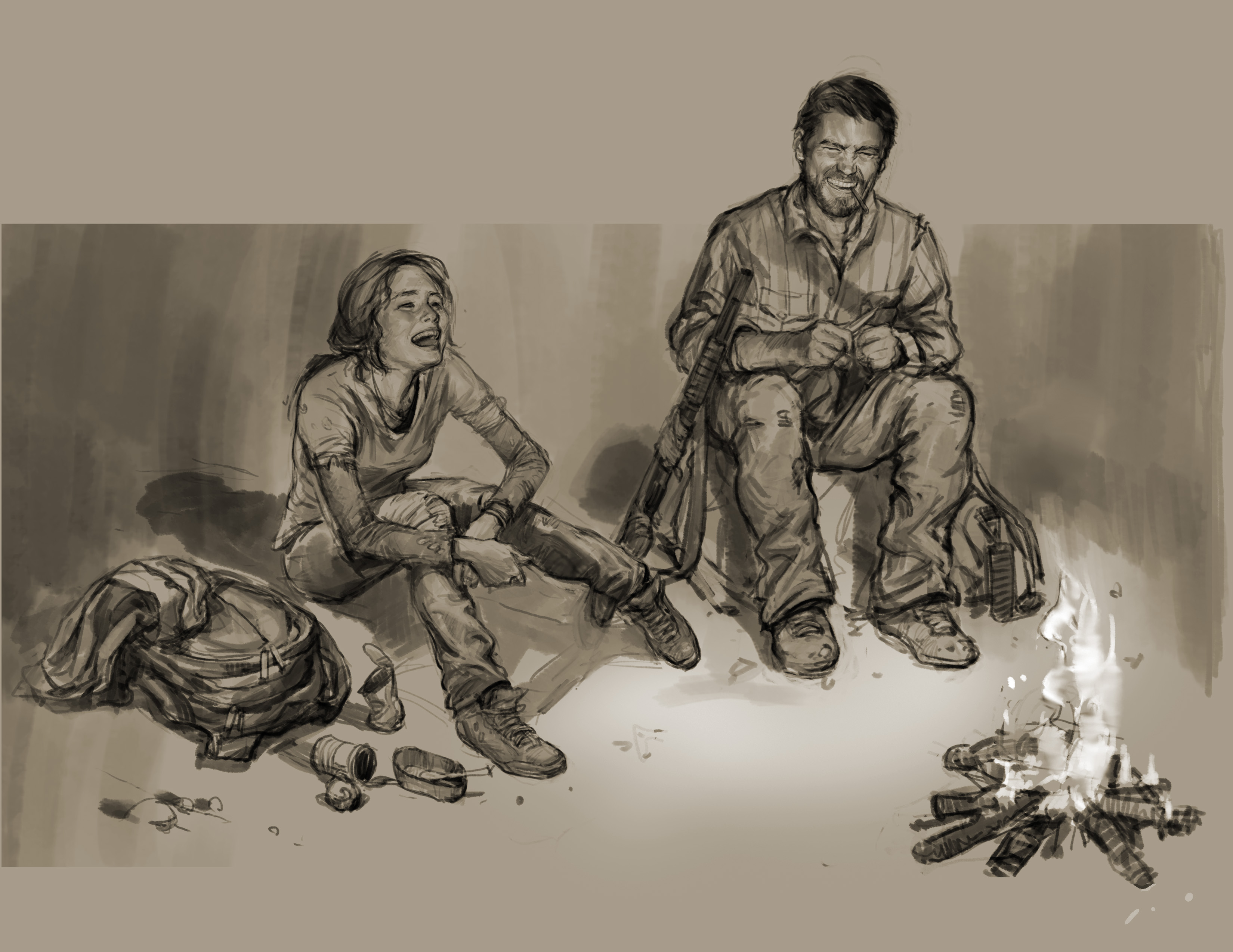 Character sketch, The Last of Us (2013, 2014 Sony Interactive Entertainment LLC. The Last of Us is a trademark of Sony Interactive Entertainment LLC. Created and developed by Naughty Dog LLC)
