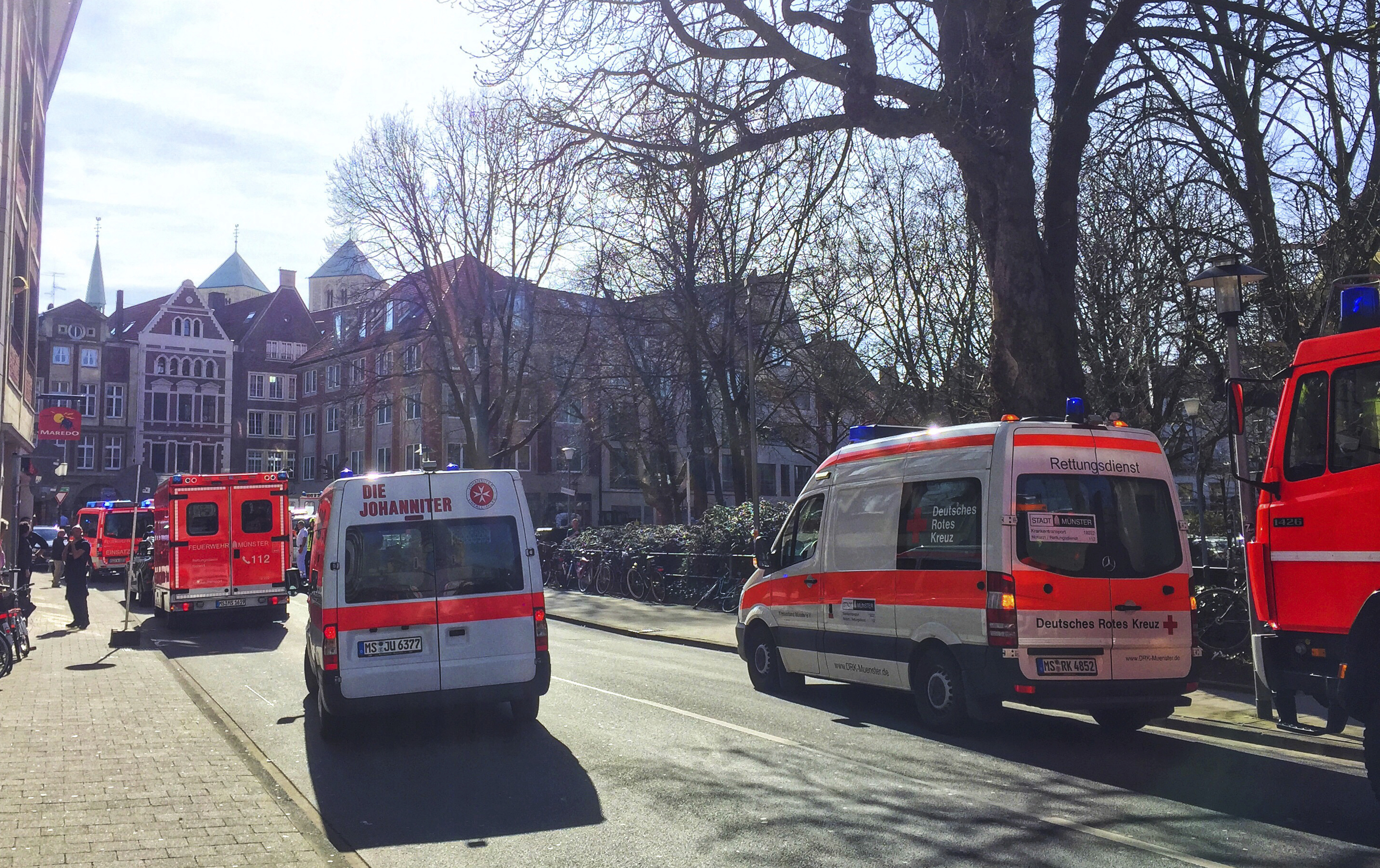 Ambulances in Munster (dpa via AP)