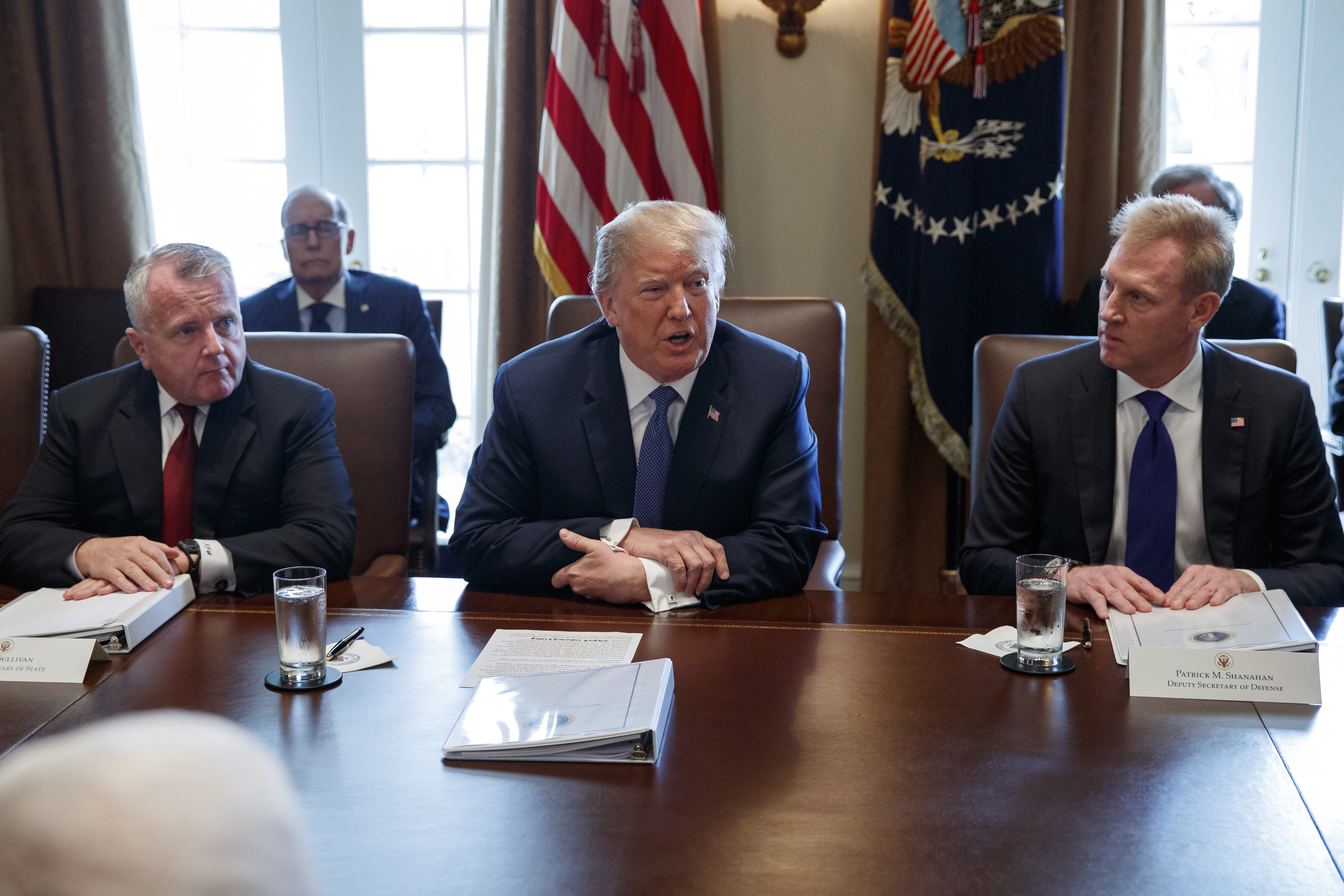 President Donald Trump speaks during a Cabinet meeting at the White House (Evan Vucci/AP)