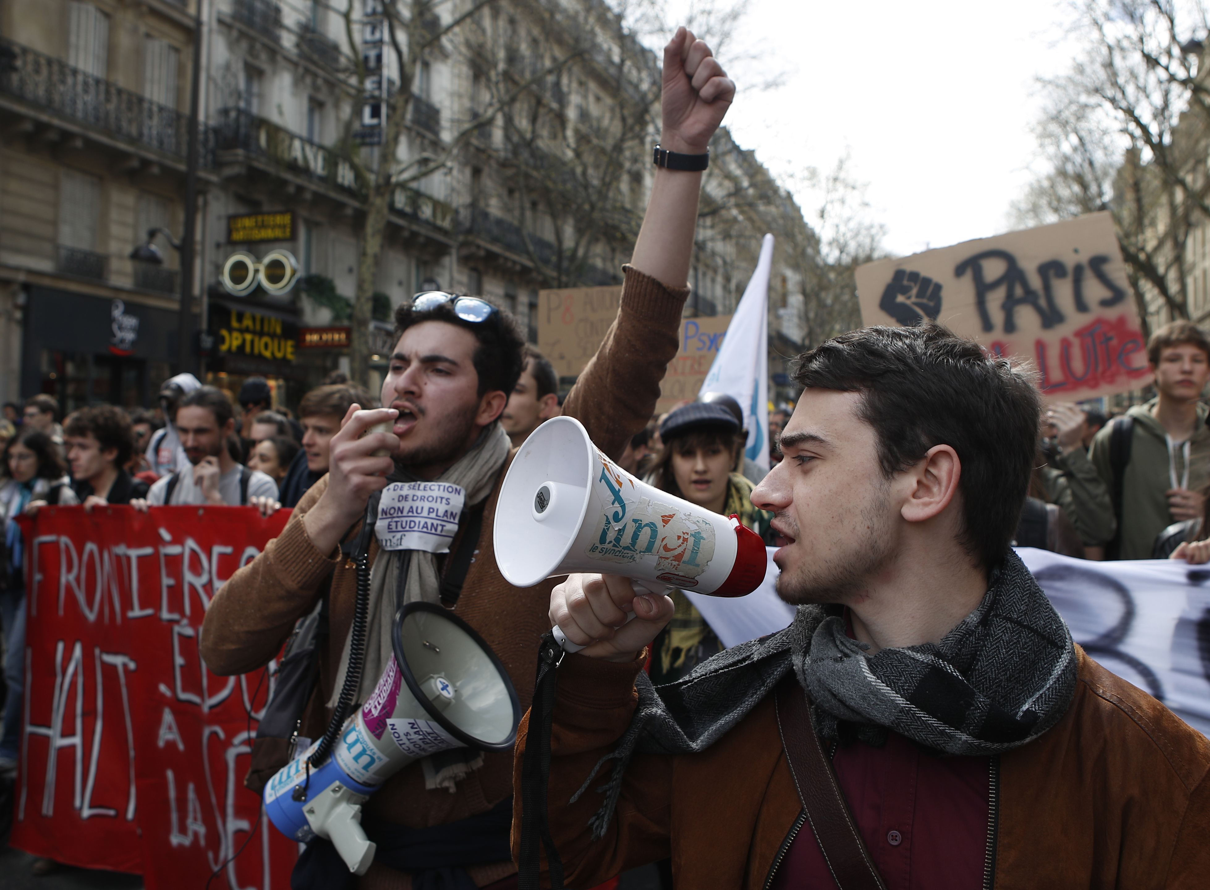 Students demonstrate in Paris (Francois Mori/AP)