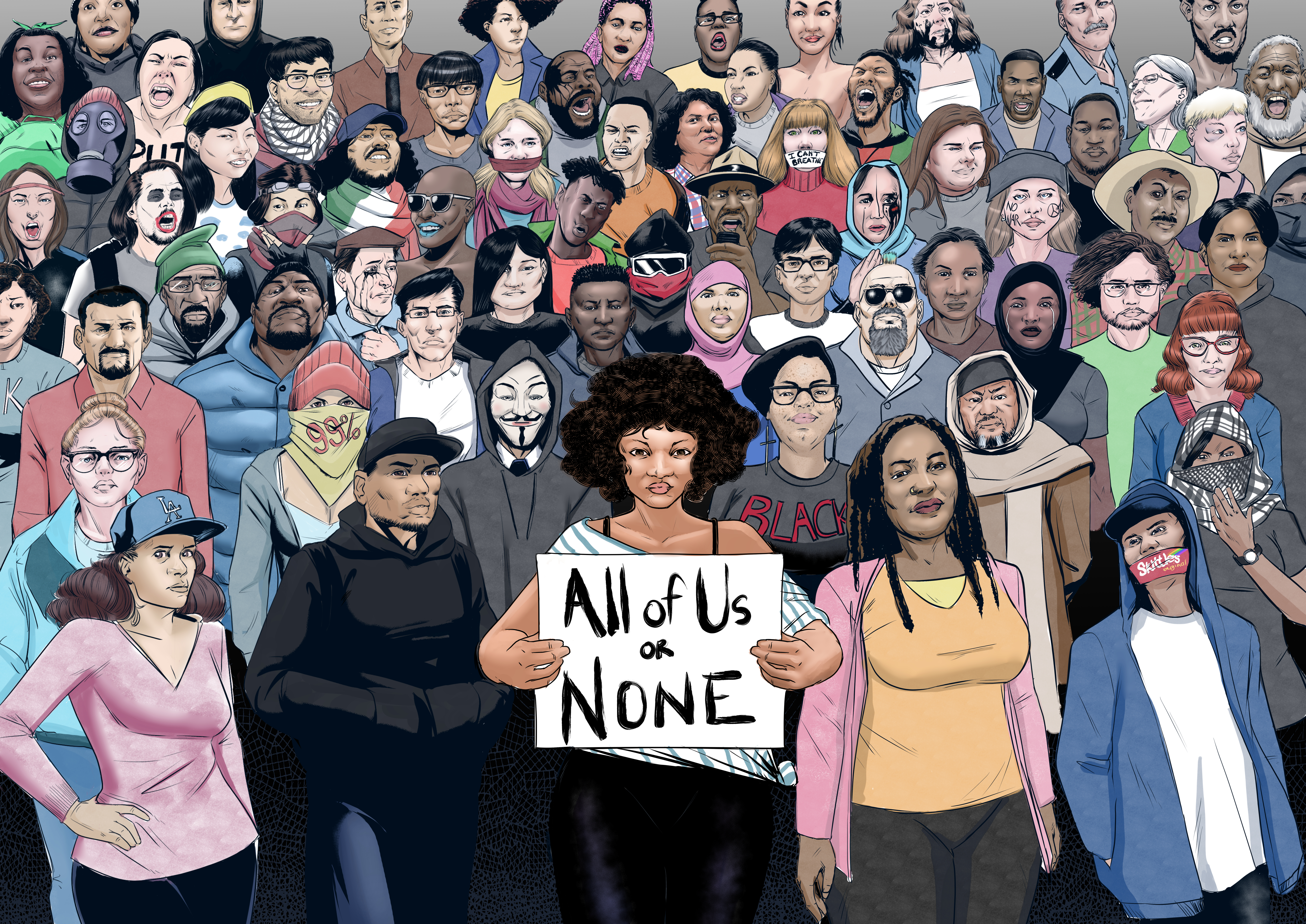All of us or none comic artwork  (Malik Shabazz)