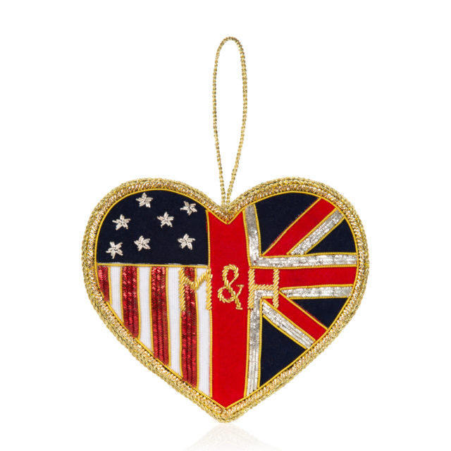 An embroidered M&H heart by the Royal Collection Trust (Royal Collection Trust/ Her Majesty Queen Elizabeth II 2018/PA)