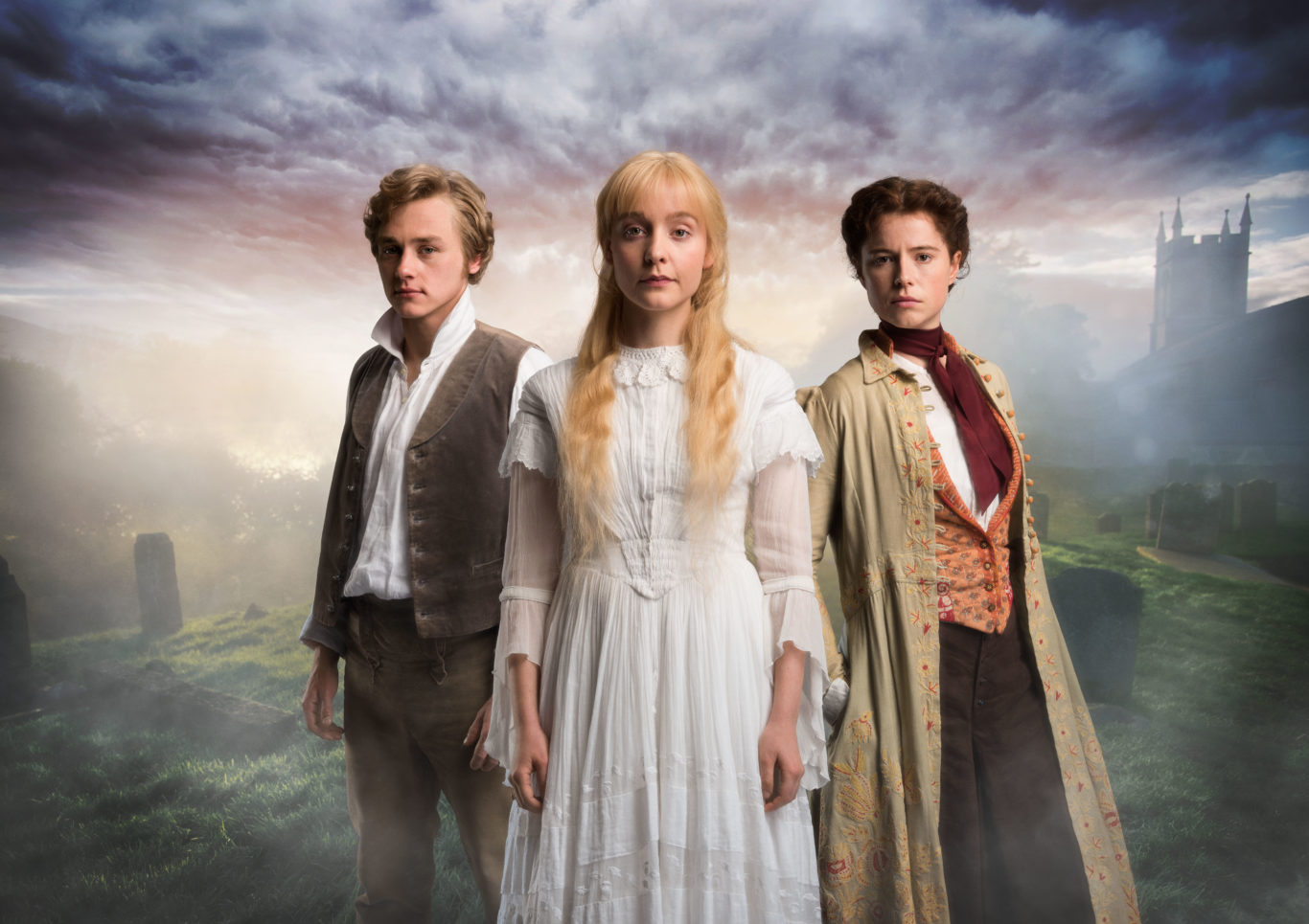 BBC Handout from The Woman in White, showing Walter (BEN HARDY), Laura (OLI...