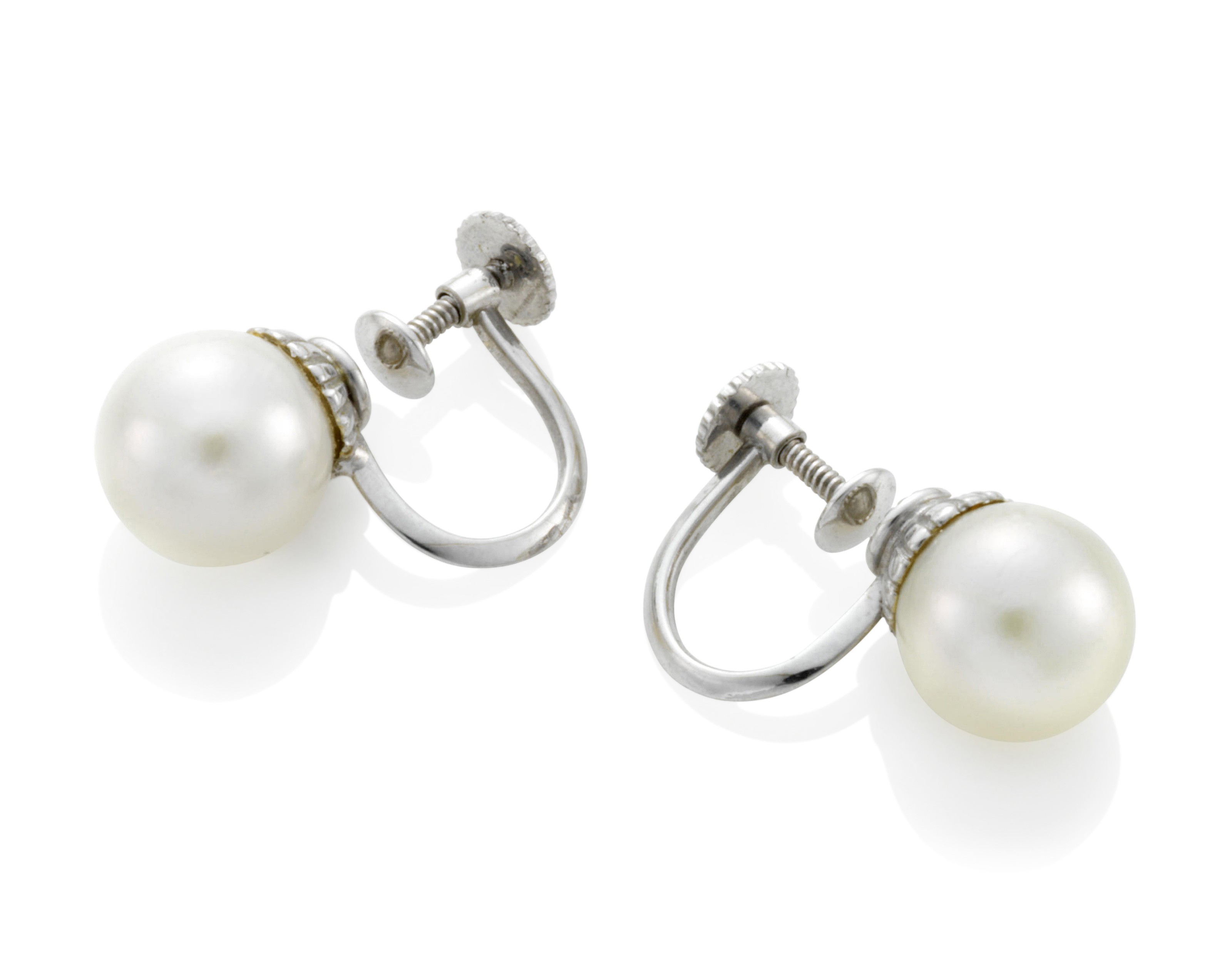 A pair of Audrey Hepburn's cultured pearl earrings (Christie's)