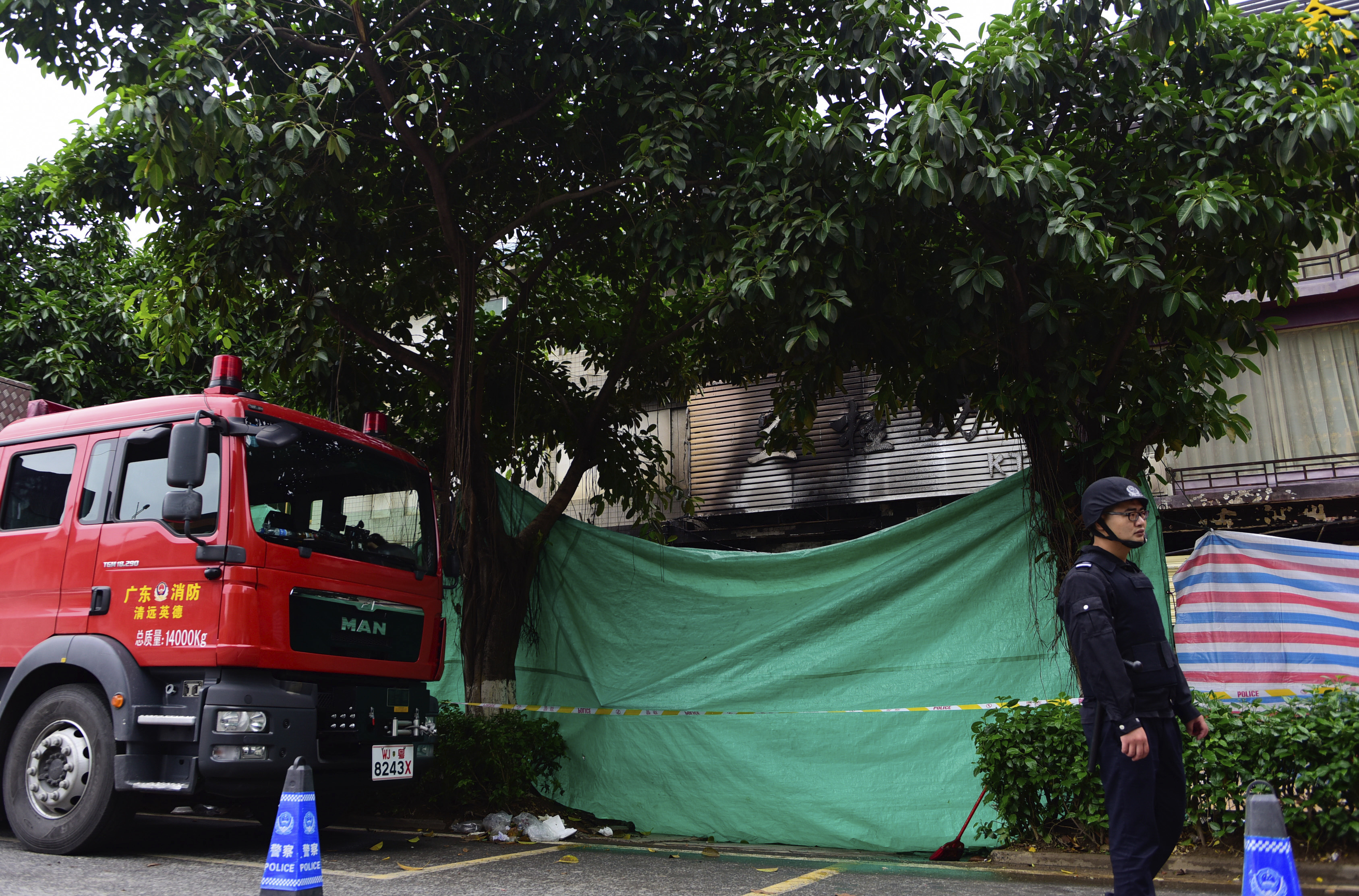 18 people were killed in the blaze (Deng Hua/Xinhua News Agency via AP)