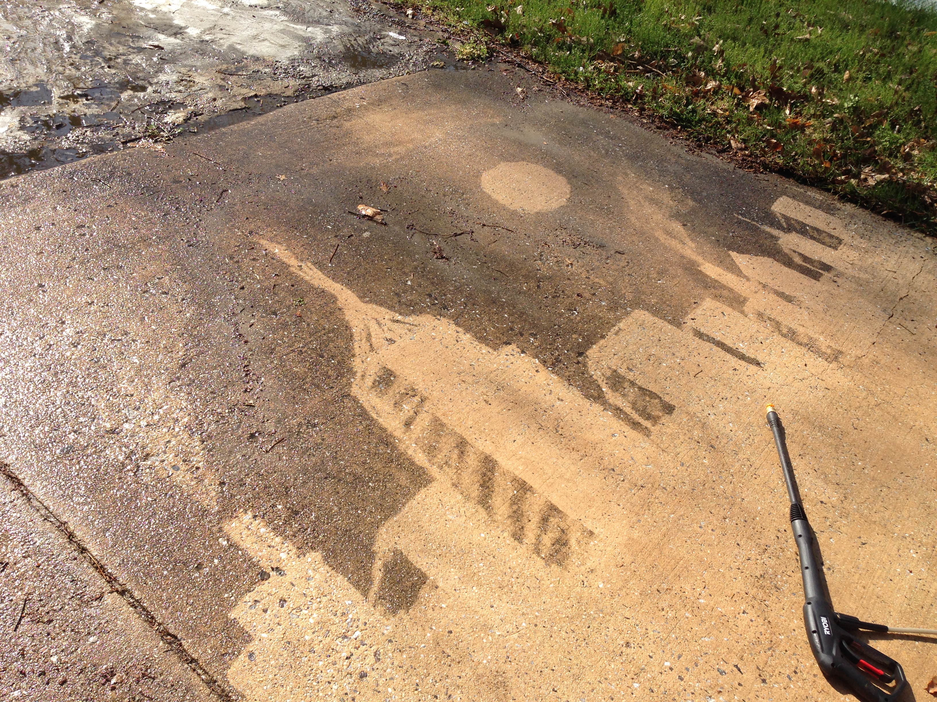 A photo of some driveway art