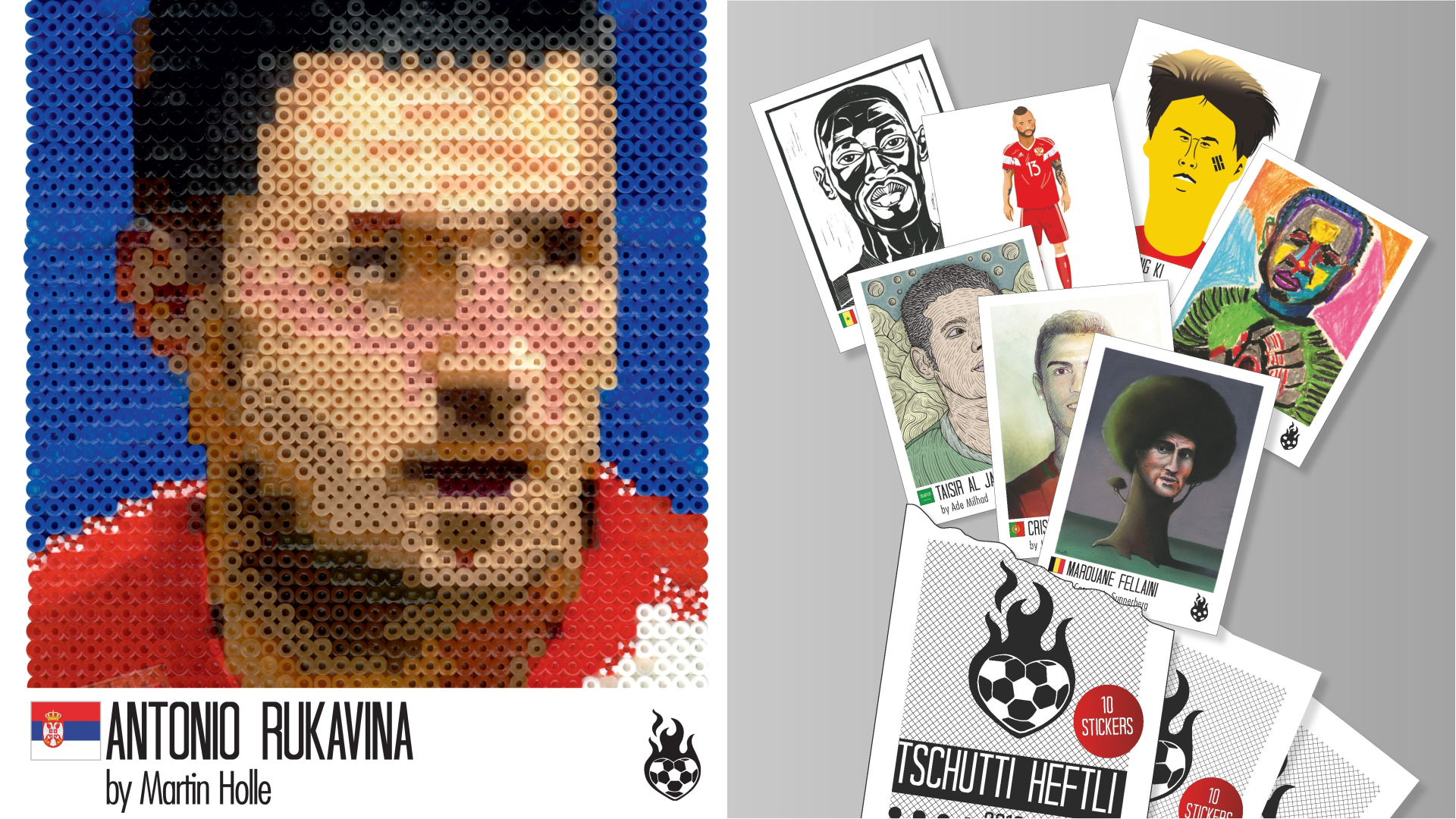 Alternative World Cup stickers from Tschutti Heftli's album