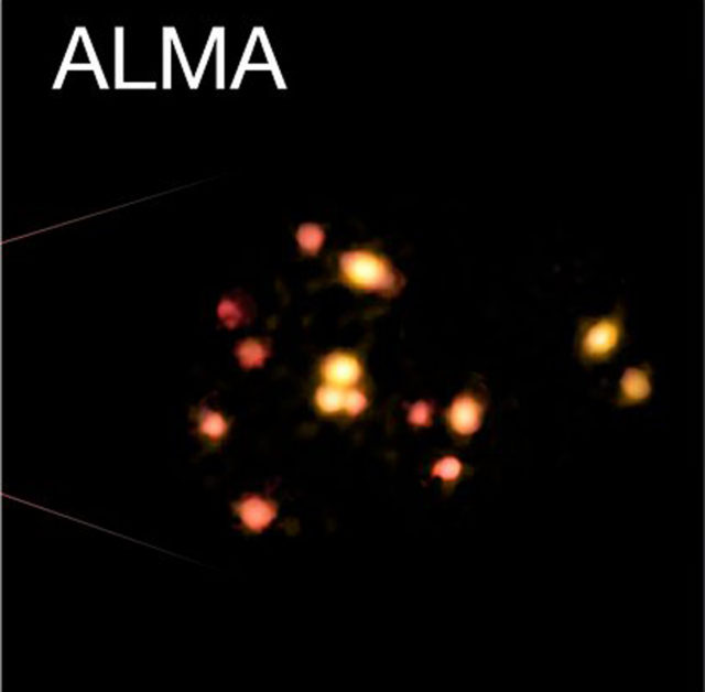 Image of a galaxy protocluster from Alma.