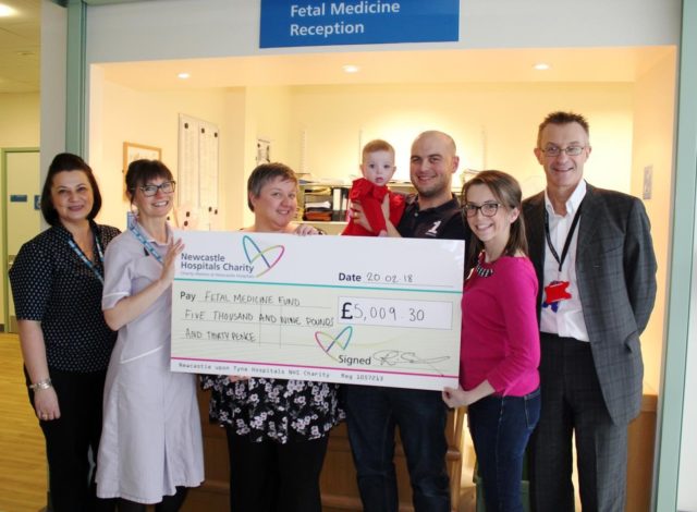 Baby Harriet Elder's grateful family raised £5,000 for the Fetal Medicine Fund (Newcastle upon Tyne Hospitals NHS Foundation Trust/PA)