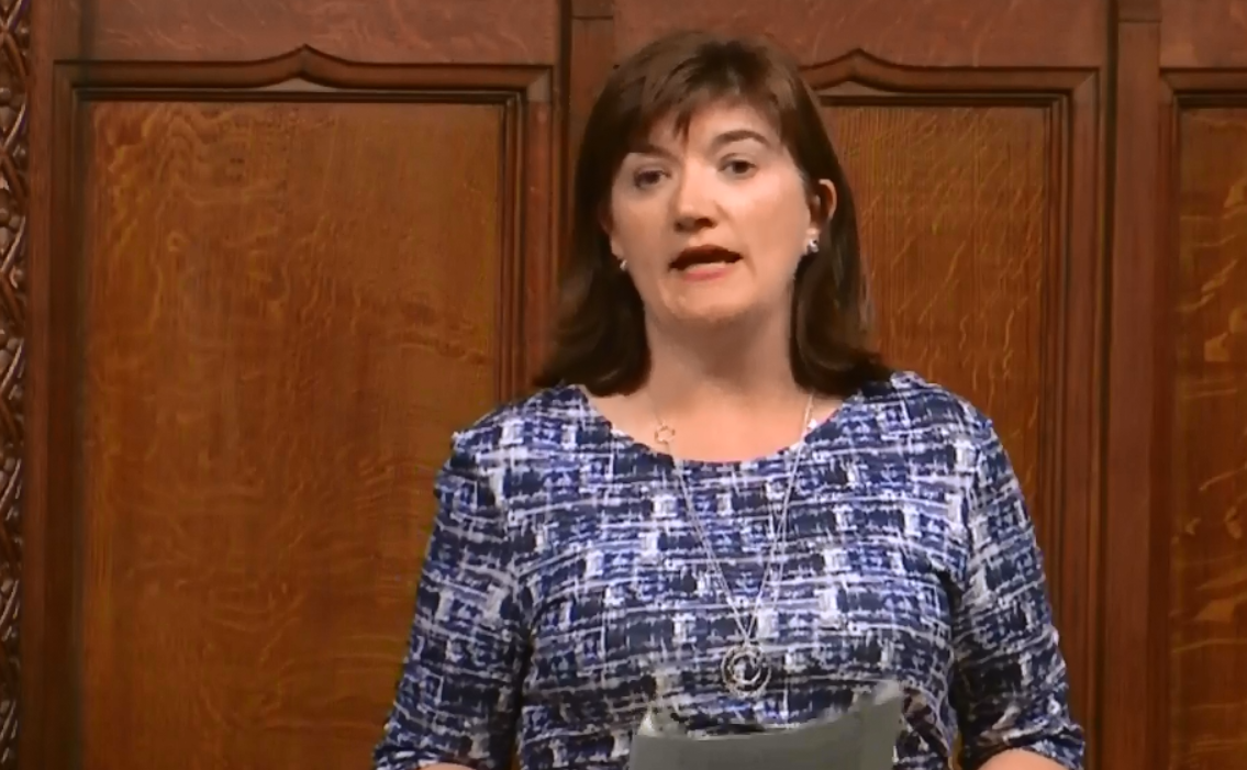 Conservative former cabinet minister Nicky Morgan addresses the Commons