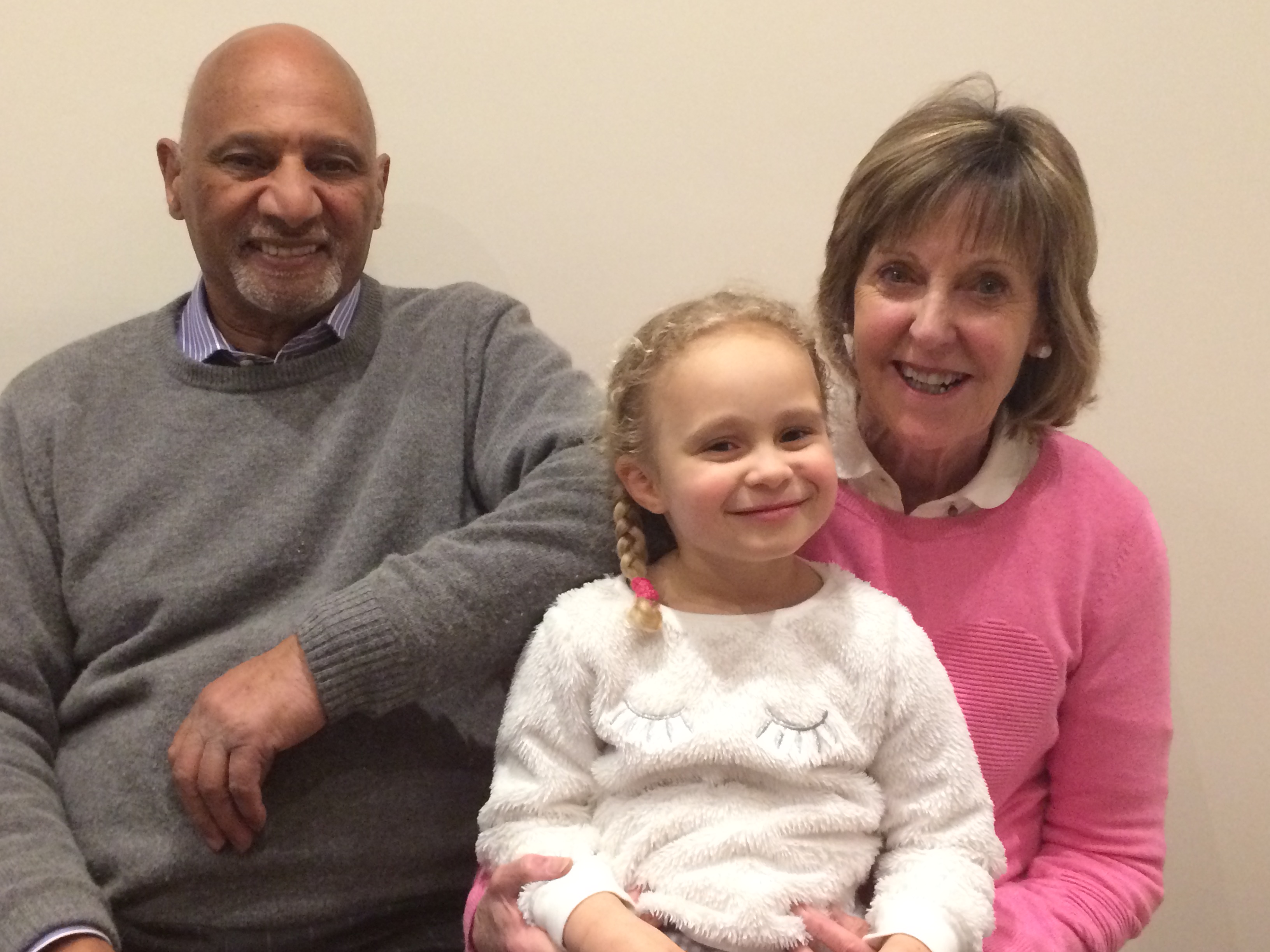 Elizabeth Irons with her husband Paul and granddaughter Sienna (Royal Papworth Hospital NHS Foundation Trust)