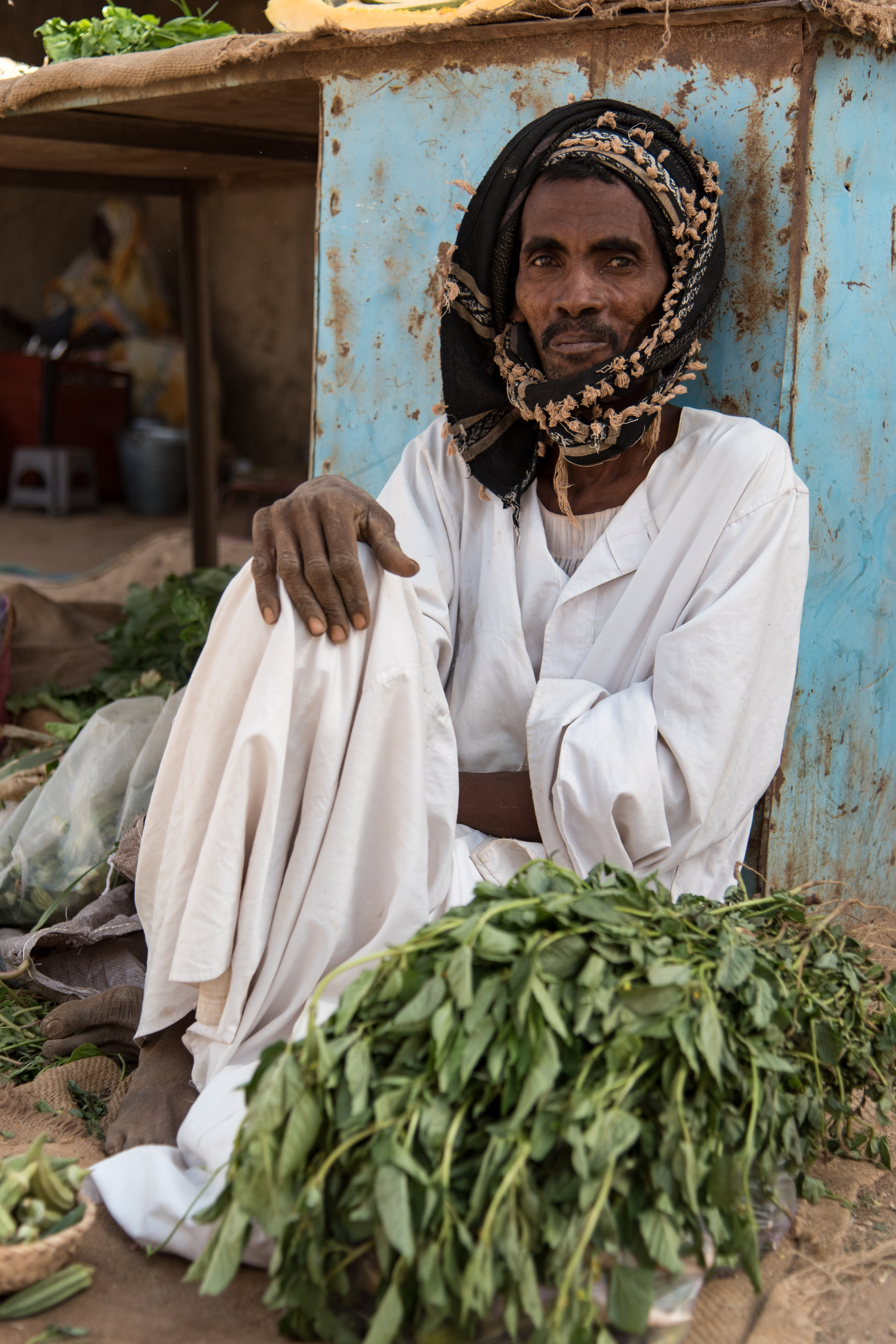 A market trader in Khabushia (Sarah Marshall/PA)