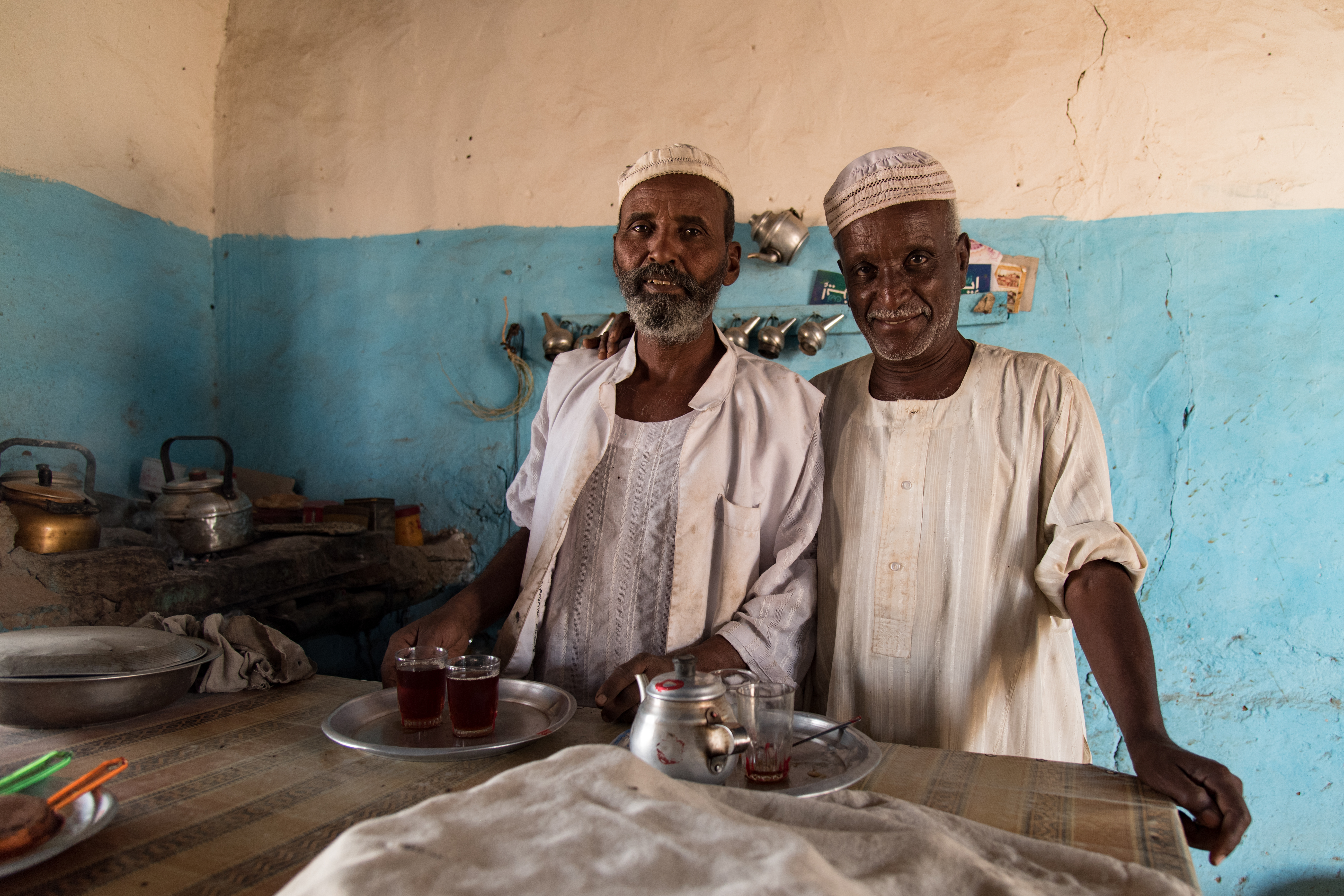 A traditional Sudanese coffee shop in Khabushia (Sarah Marshall/PA)