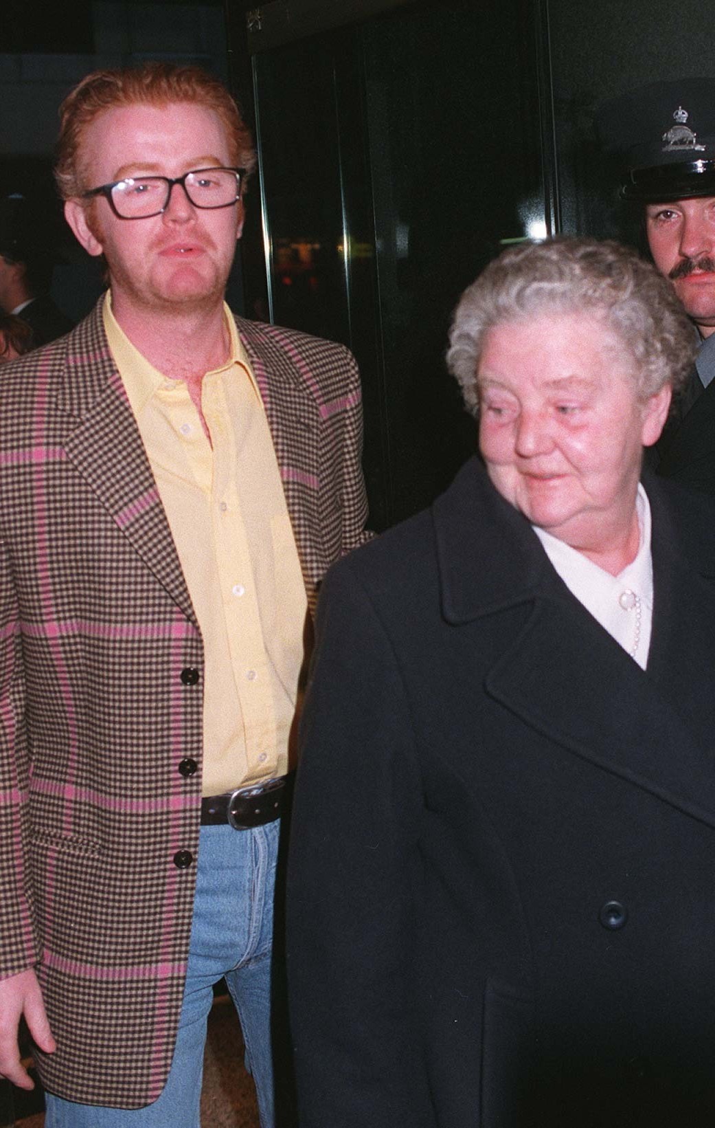 DJ Chris Evans and his mother at a charity premiere (PA)