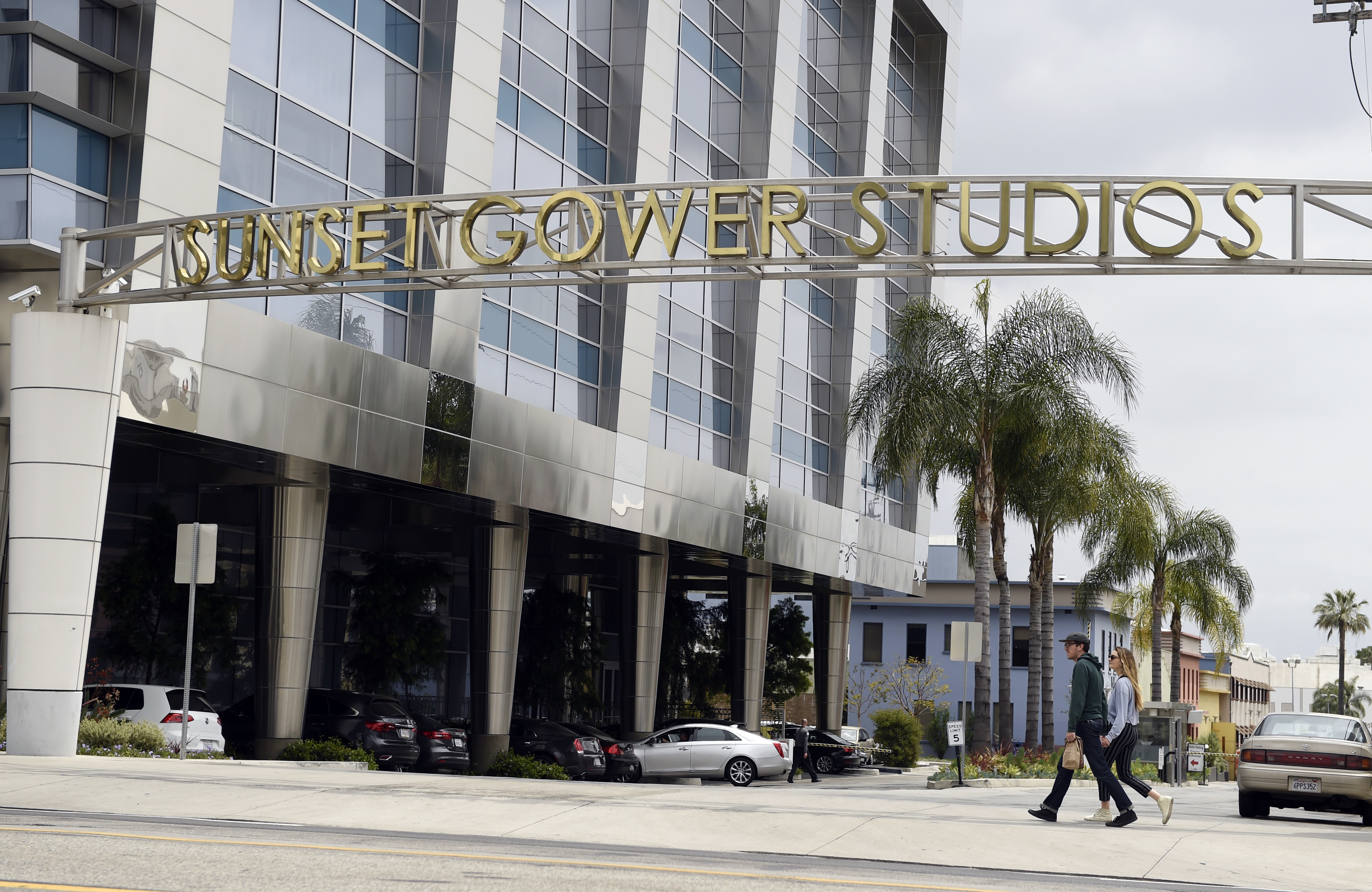 The entrance to Sunset Gower Studios, where Thomas Markle worked (Chris Pizzello/AP)