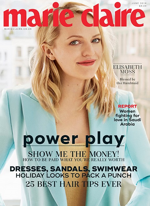 Elisabeth Moss on the cover of Marie Claire UK (Marie Claire)