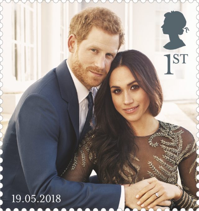 One of the Royal Mail stamps celebrating the royal wedding (Royal Mail/PA)