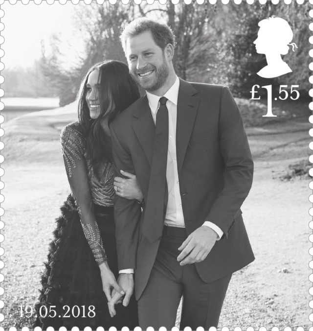The more informal royal wedding stamp featuring Harry and Meghan (Royal Mail/PA)