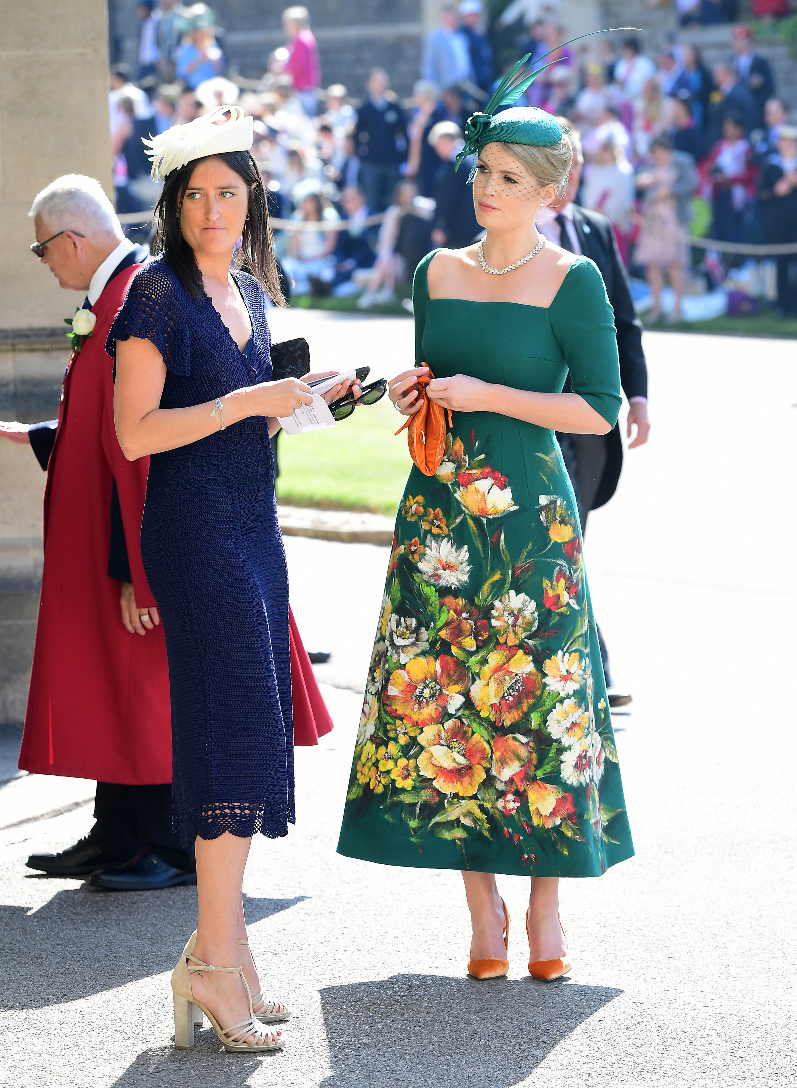 Lady Kitty Spencer (right) arrives at St George's Chapel at Windsor Castle for the wedding of Meghan Markle and Prince Harry.