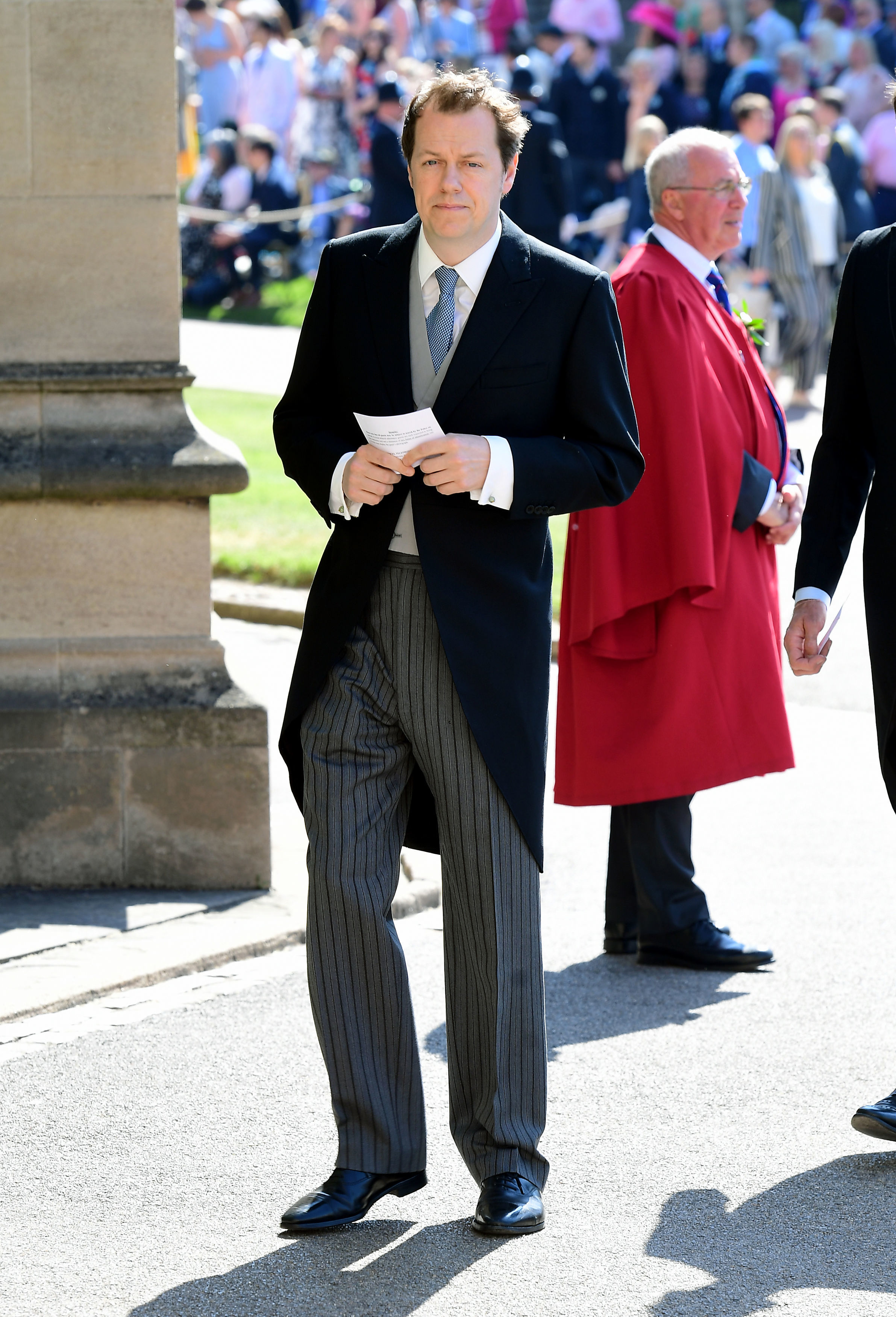 Tom Parker Bowles, son of the Duchess of Cornwall, heads to the chapel (Ian West/PA)