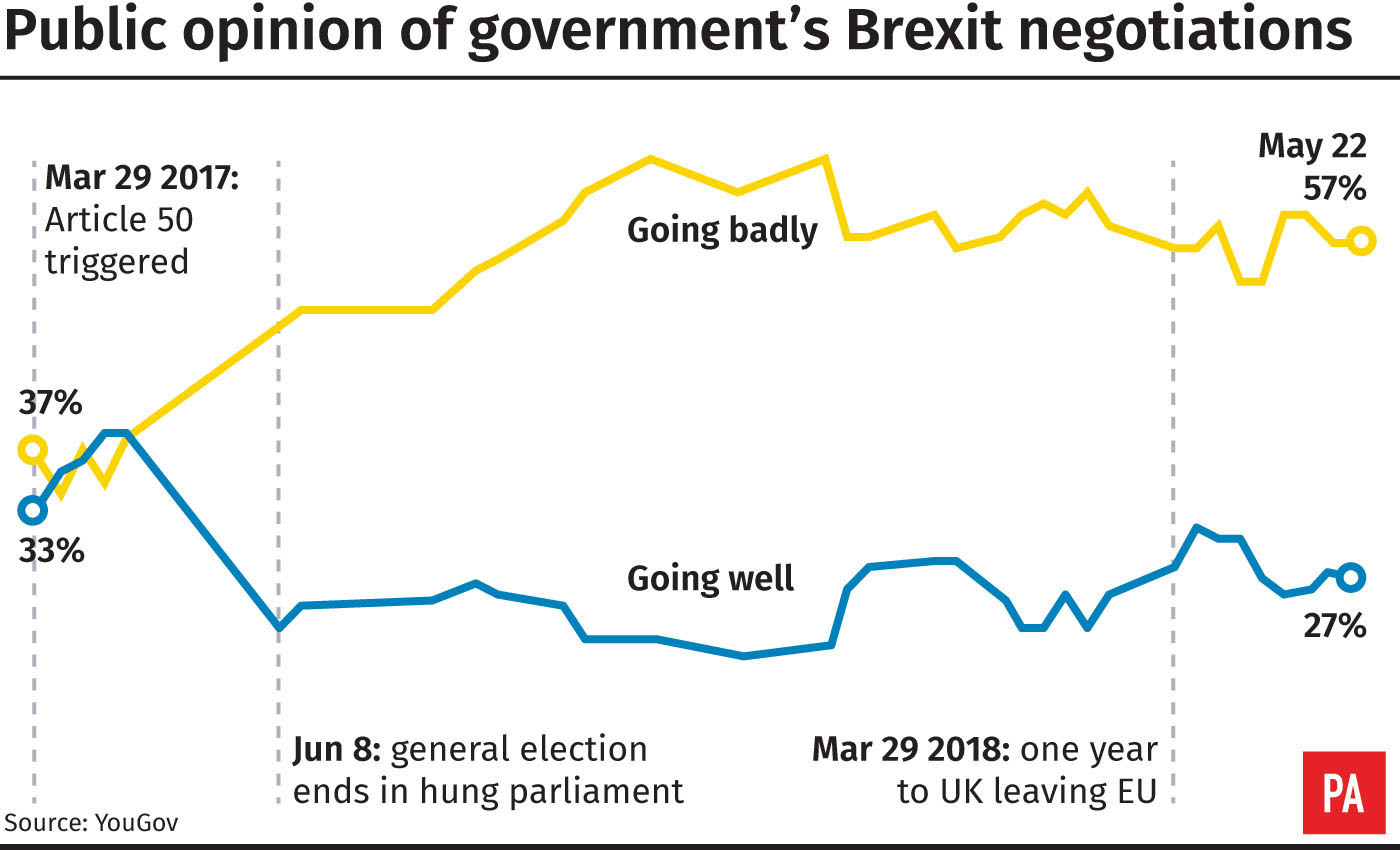Public opinion of Government's Brexit negotiations (PA Graphics)
