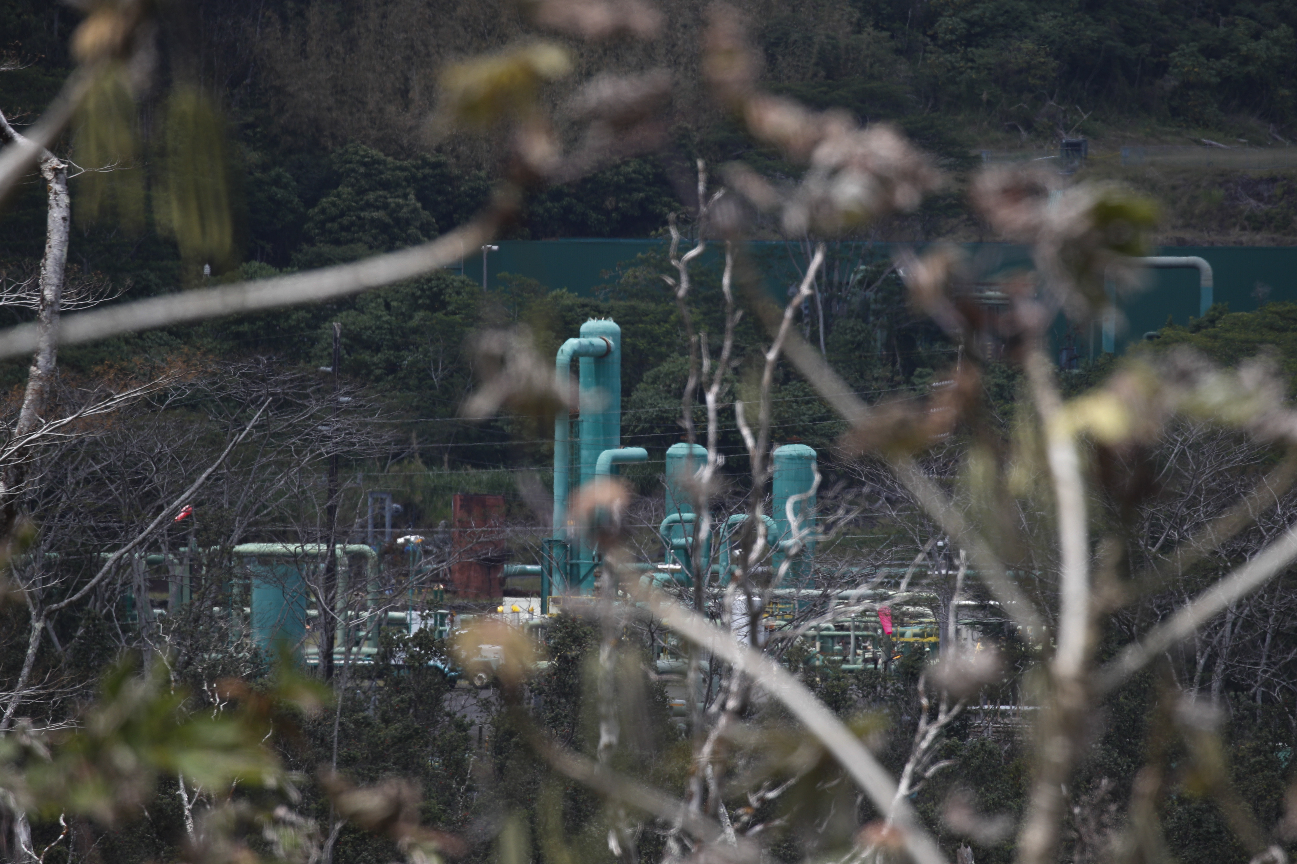 A geothermal plant is seen from the Leilani Estates subdivision near Pahoa (Jae C Hong/AP)