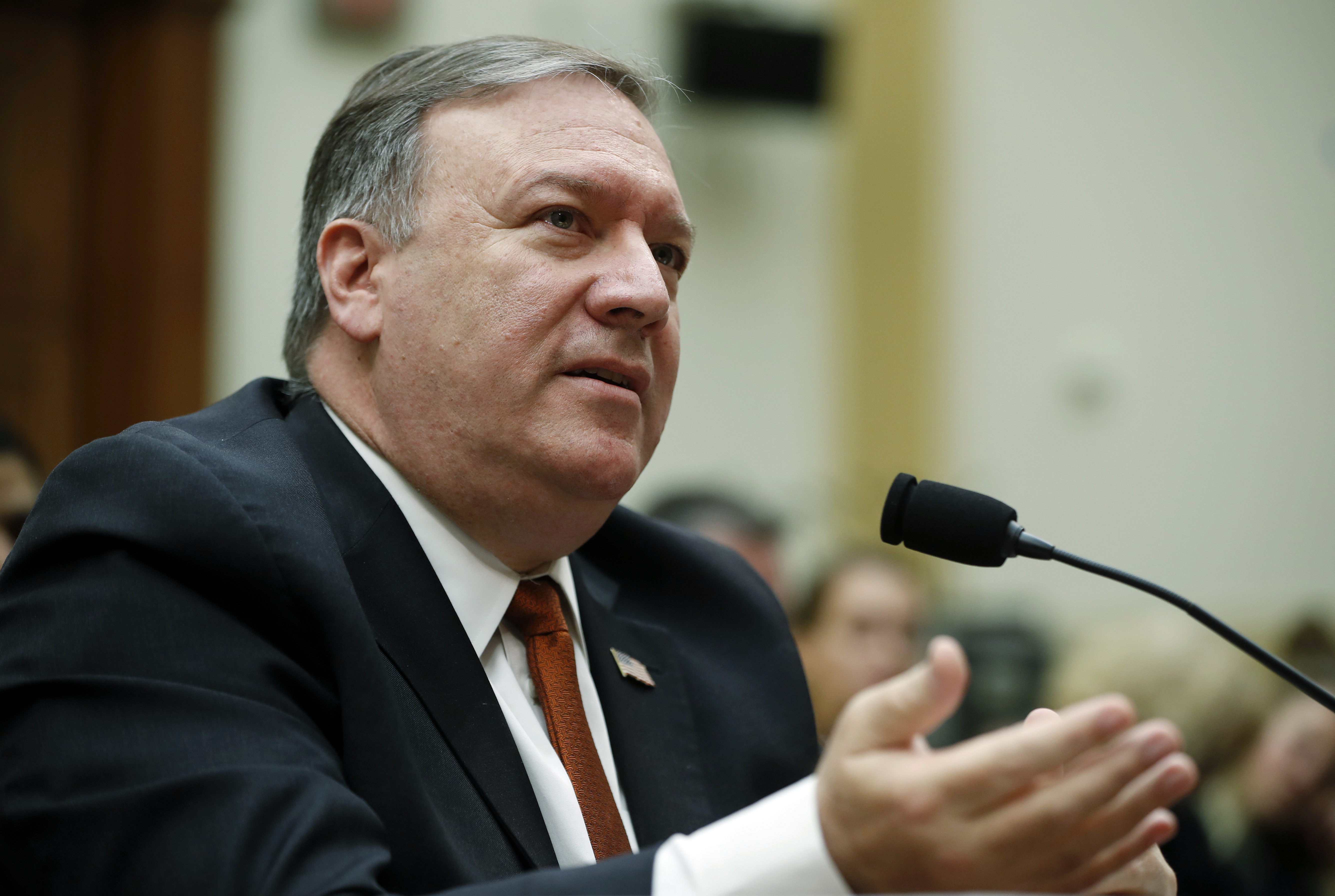 US secretary of state Mike Pompeo testifies before the House foreign affairs committee
