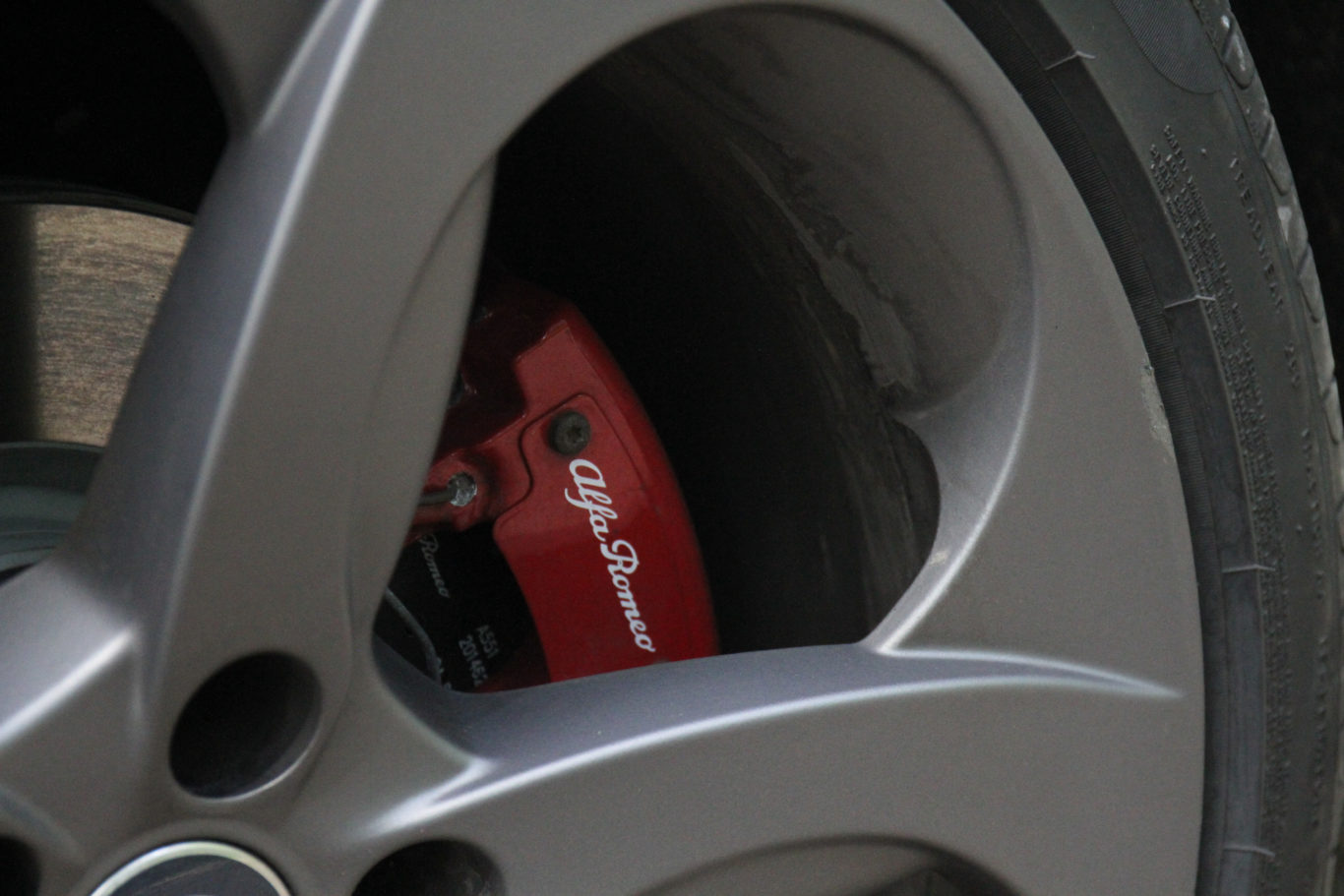 Red brake calipers are an optional extra on the Alfa