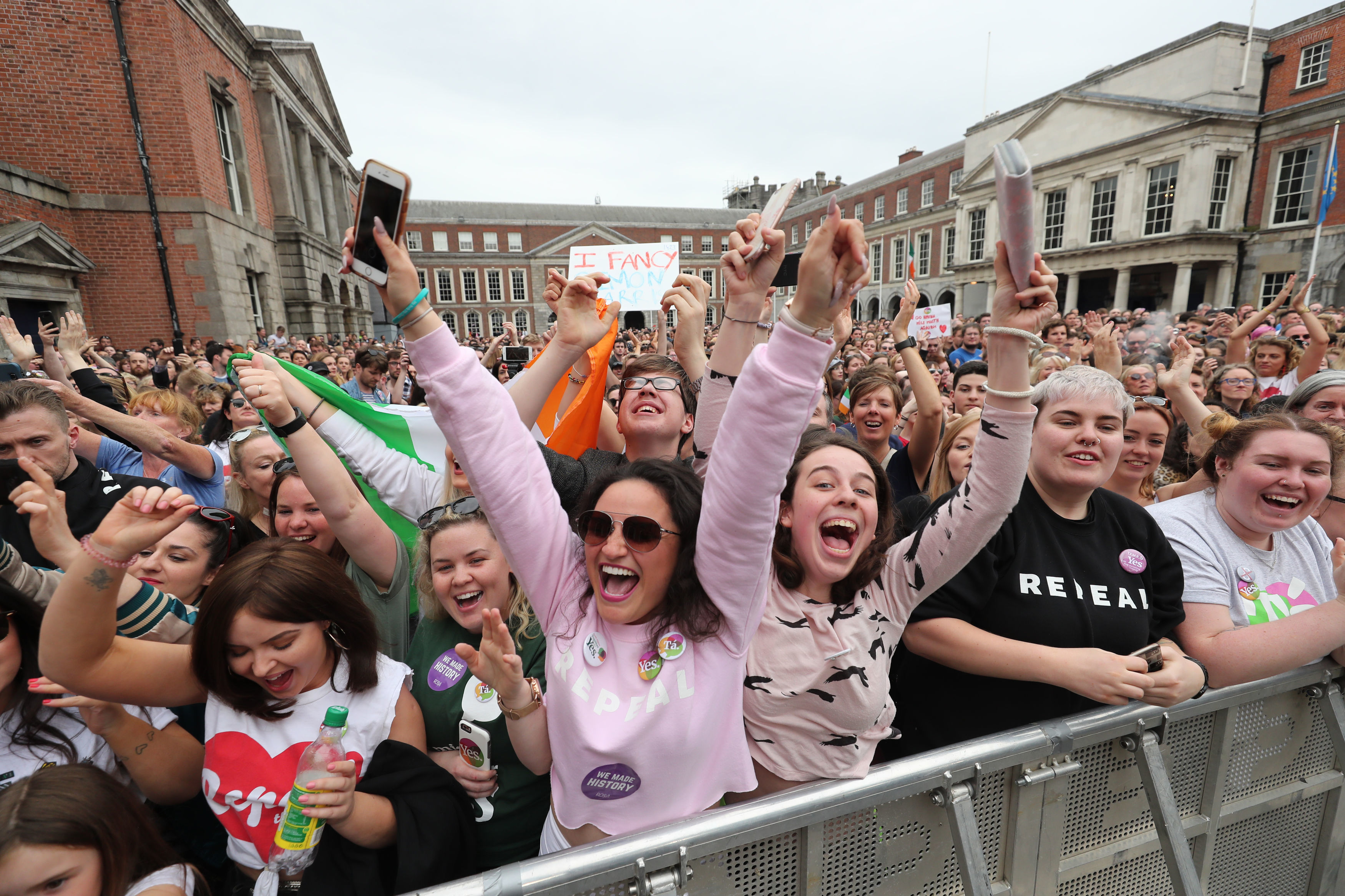 Yes campaigners in Ireland celebrate (Niall Carson/PA)