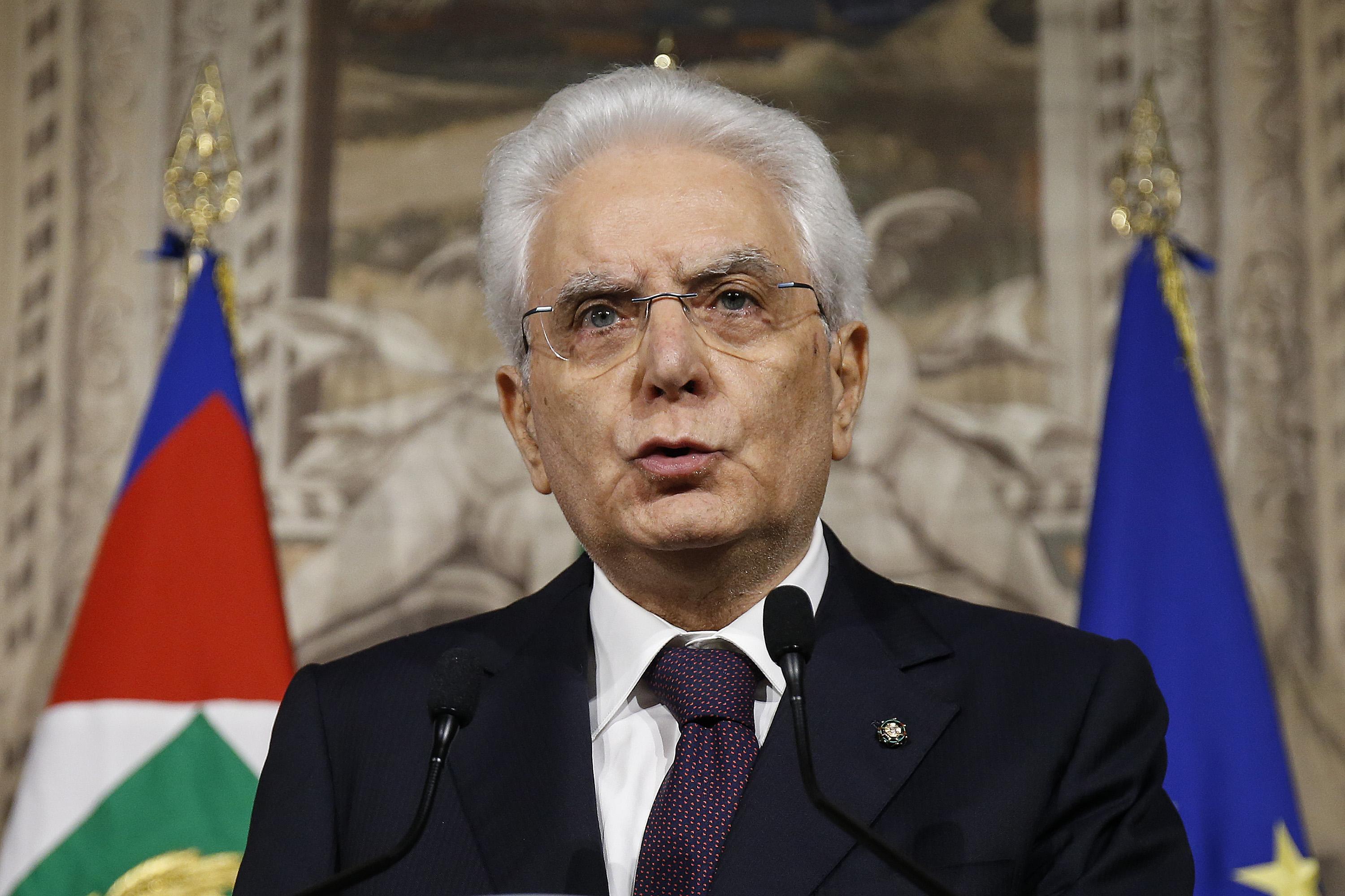 Italian president Sergio Mattarella