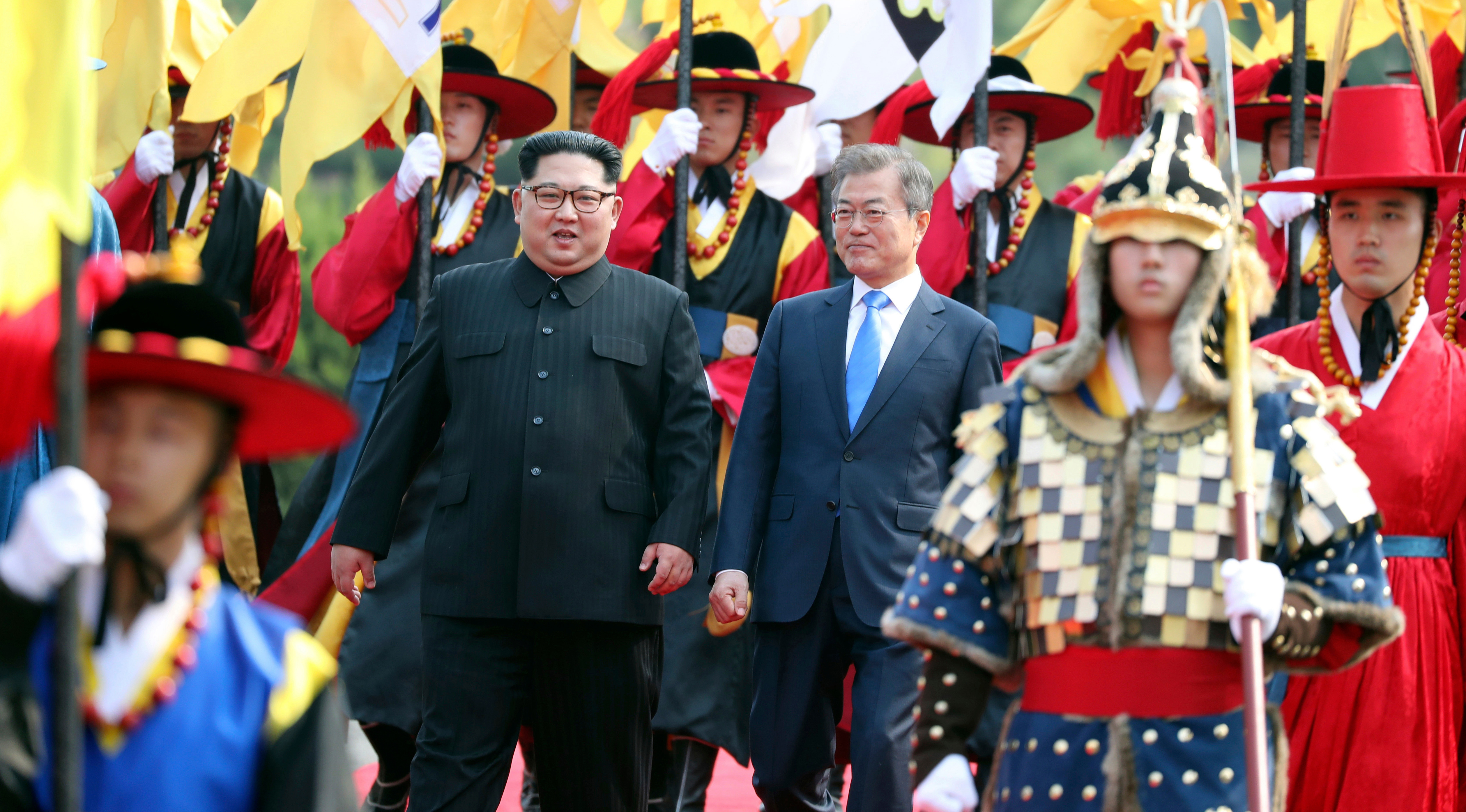 Kim Jong Un and Moon Jae-in