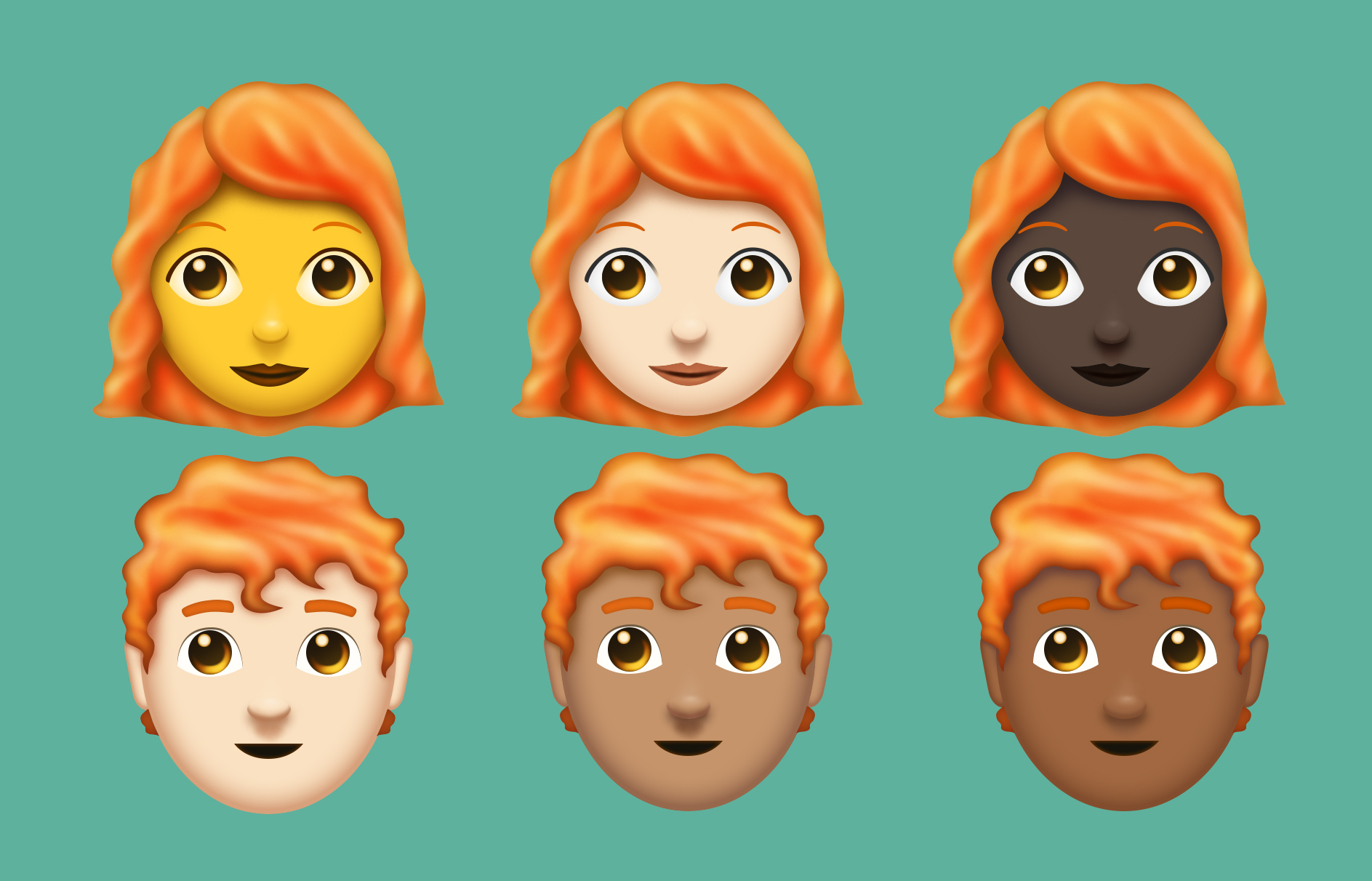Red-haired emoji (Emojipedia)