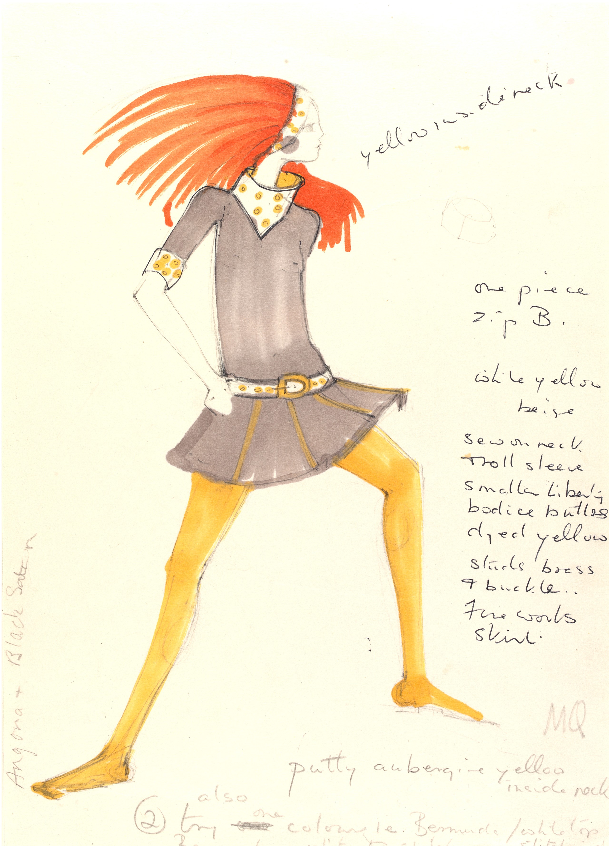 Mary Quant sketch (Victoria And Albert Museum, London)