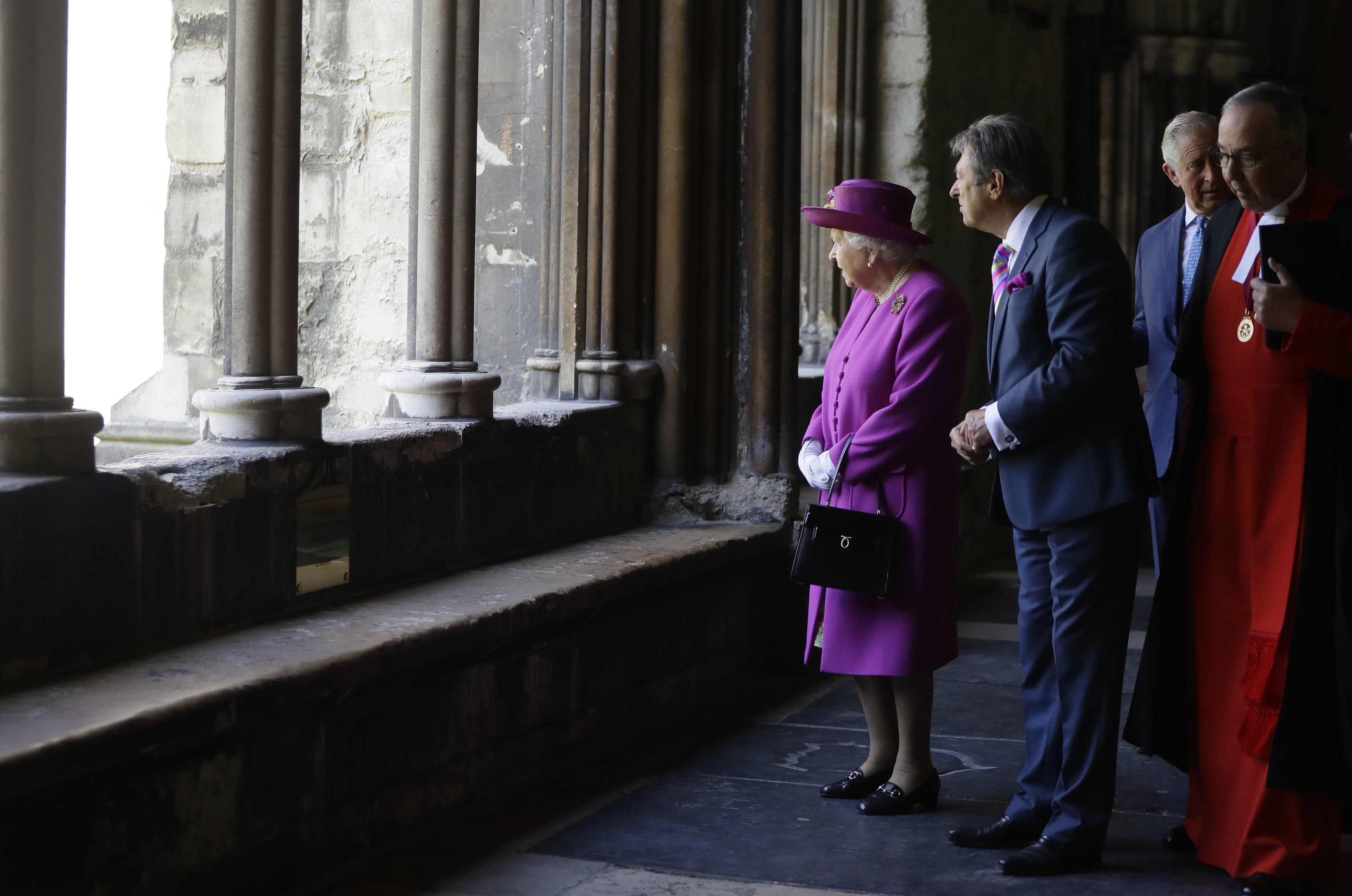 The Queen with Alan Titchmarsh after opening the Queen's Diamond Jubilee Galleries at Westminster Abbey