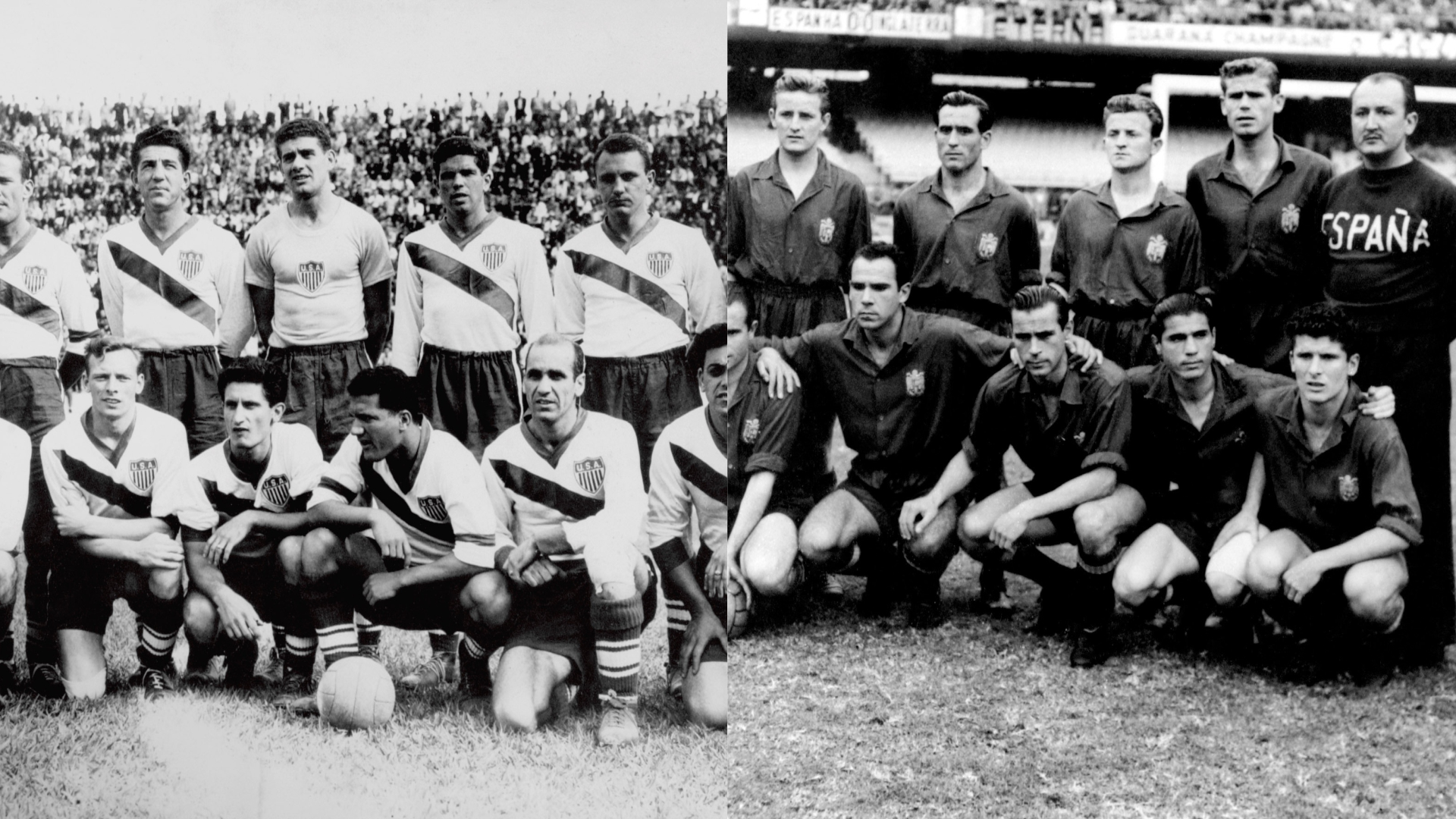 Teams from the USA and Spain at the 1950 World Cup
