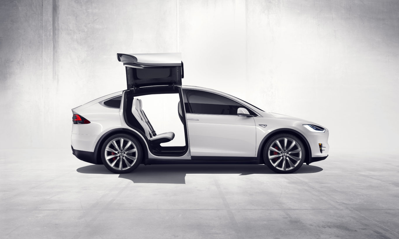 The Model X features 'falcon' doors