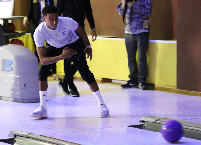 England's Jesse Lingard bowling at Repino Cronwell Park, Repino (Owen Humphreys/PA Wire)