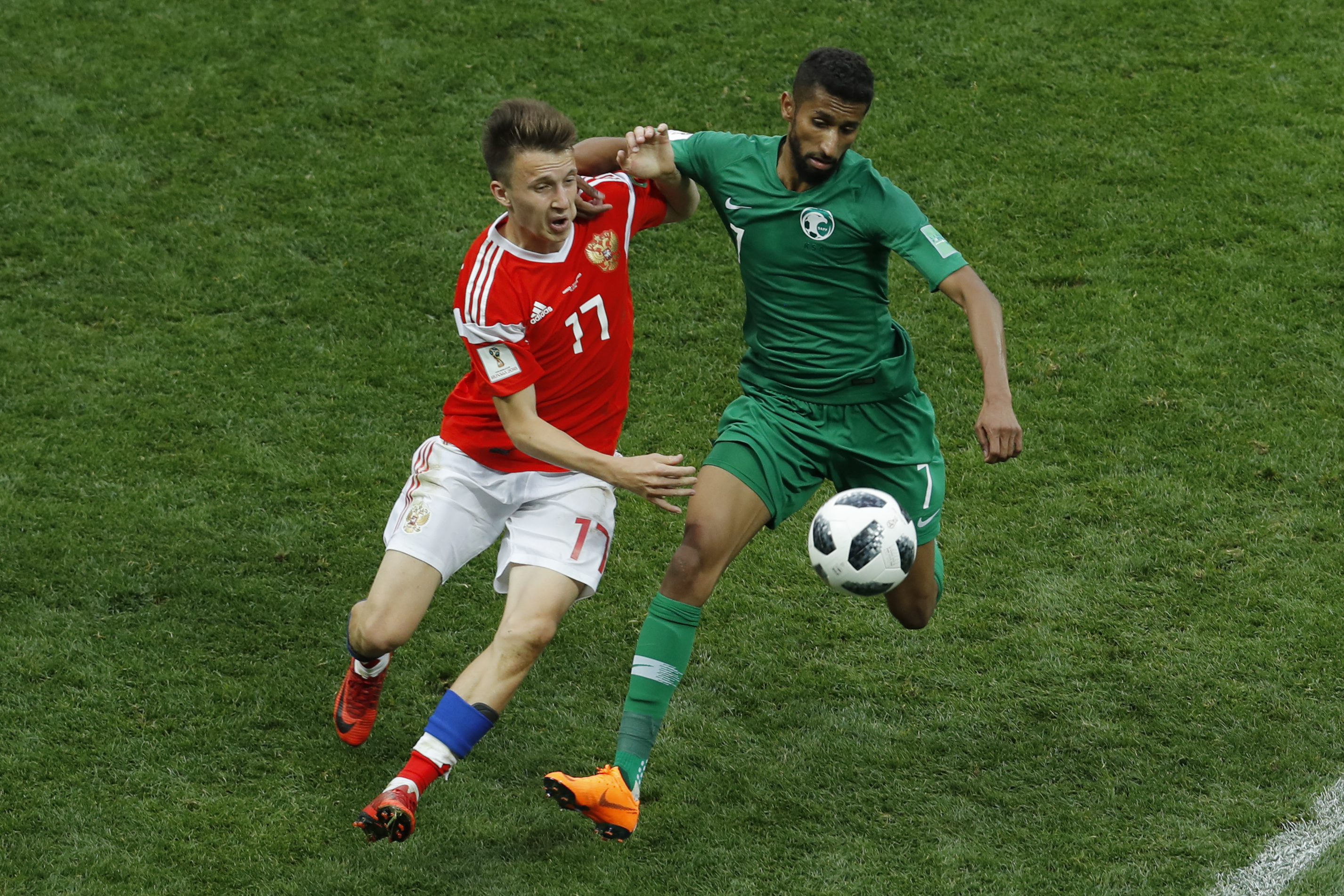 Russia and Saudi Arabia contest the first game of the 2018 World Cup