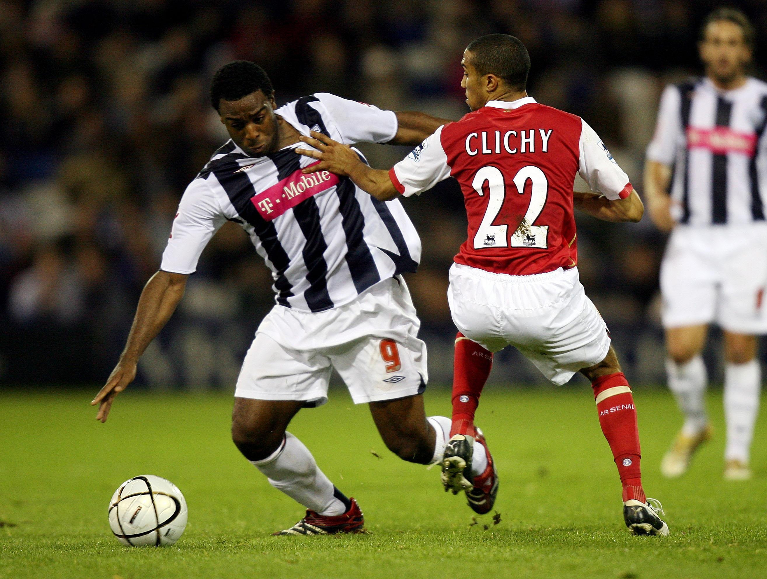 Former West Brom footballer Nathan Ellington plays against Arsenal