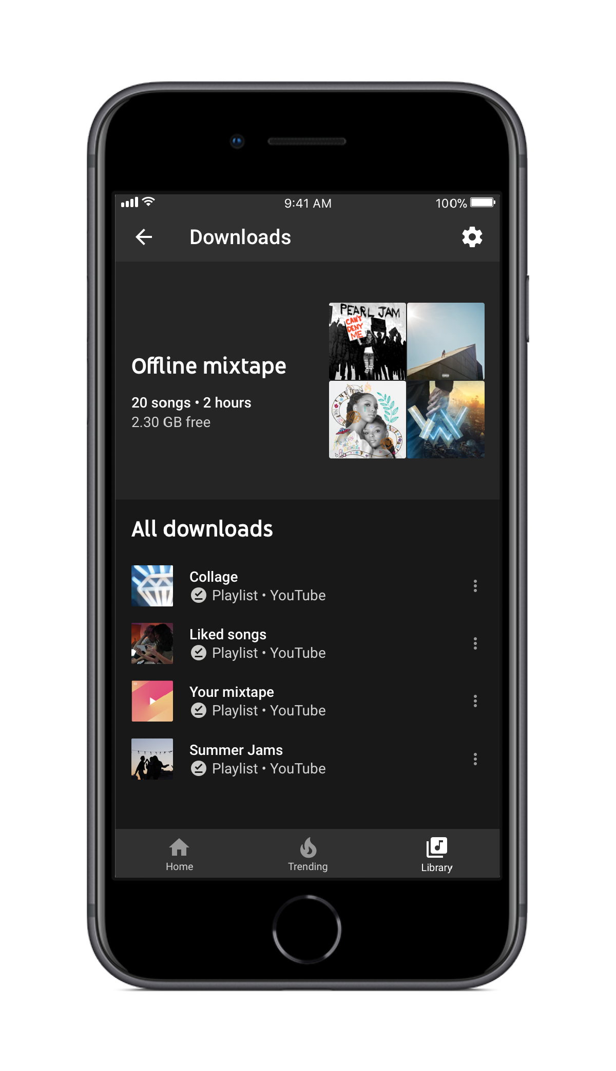 The YouTube music app