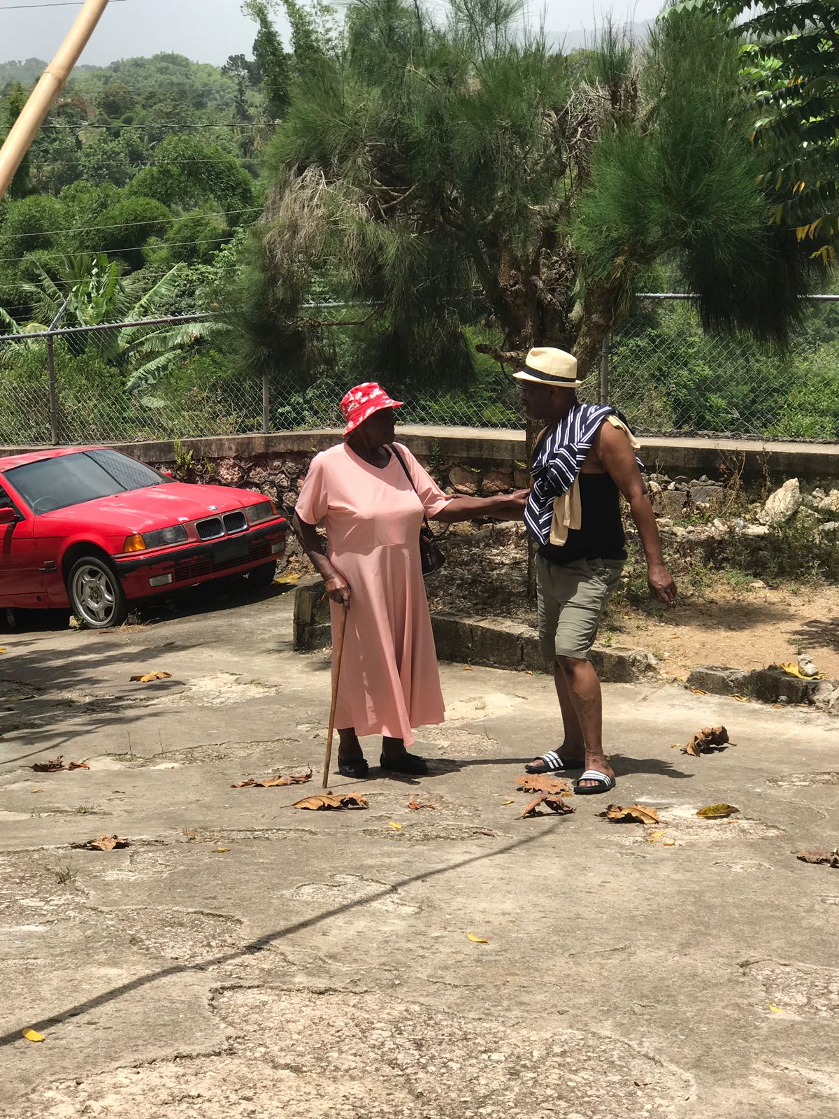 Mr Bryan with his mother in Jamaica