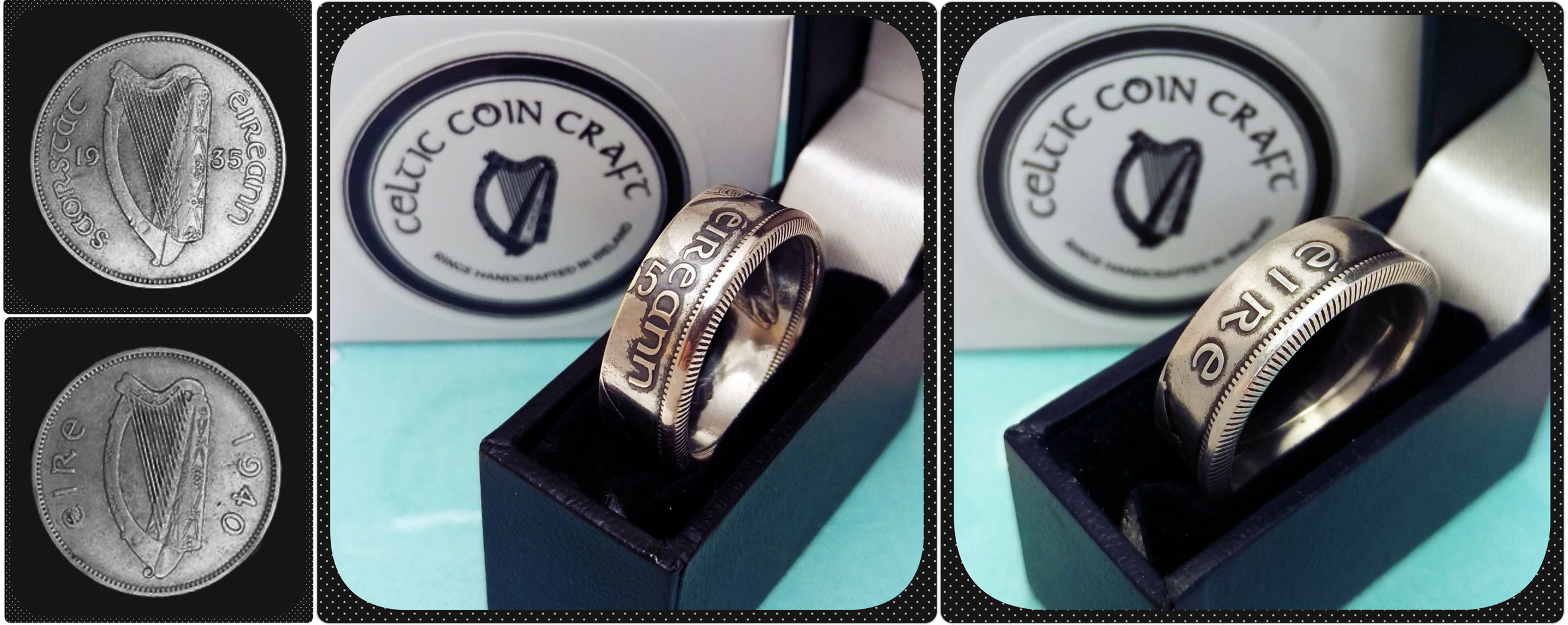 Two rings made from coins by Celtic Coin Craft