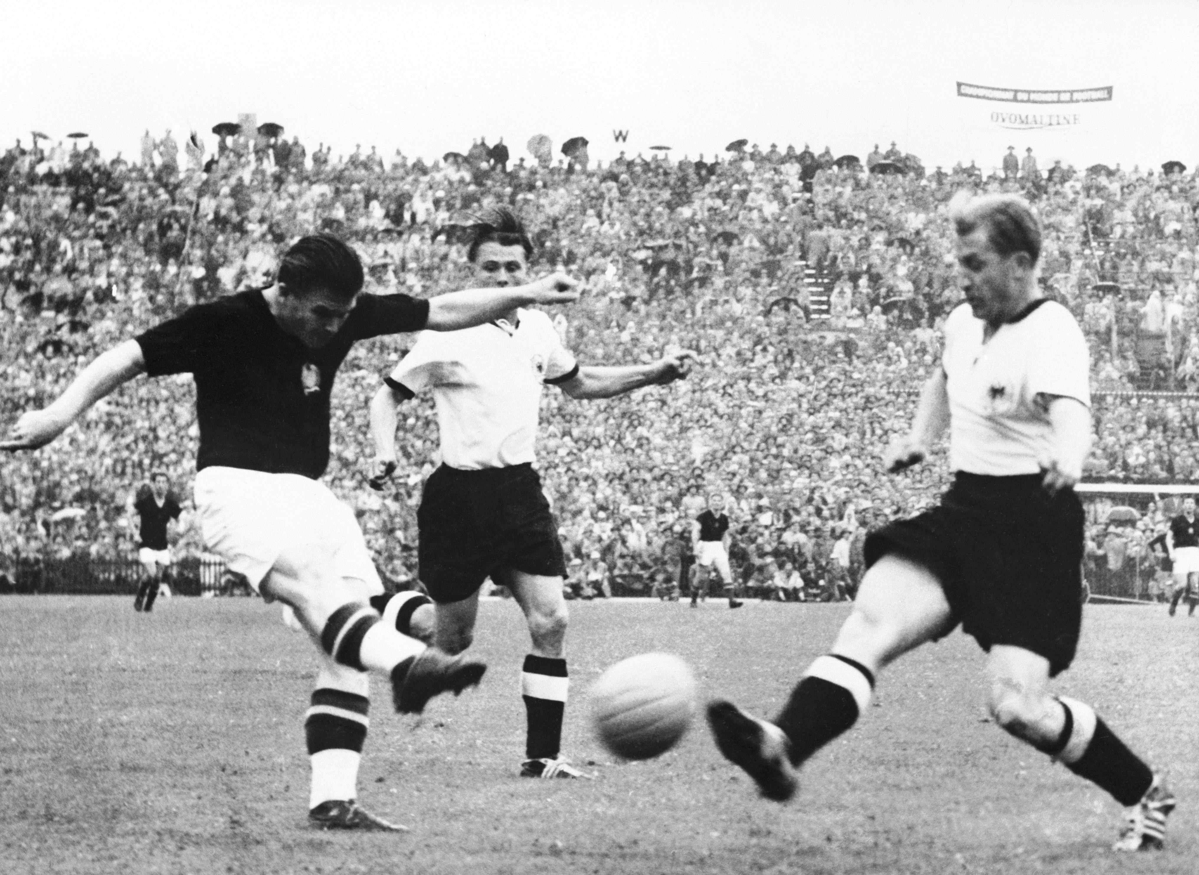 Hungary and West Germany contest the 1954 World Cup final
