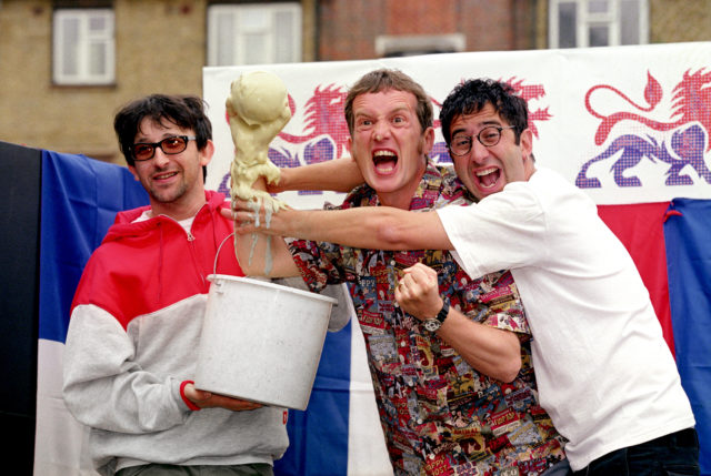 Musician Ian Broudie and comedians Frank Skinner and David Baddiel