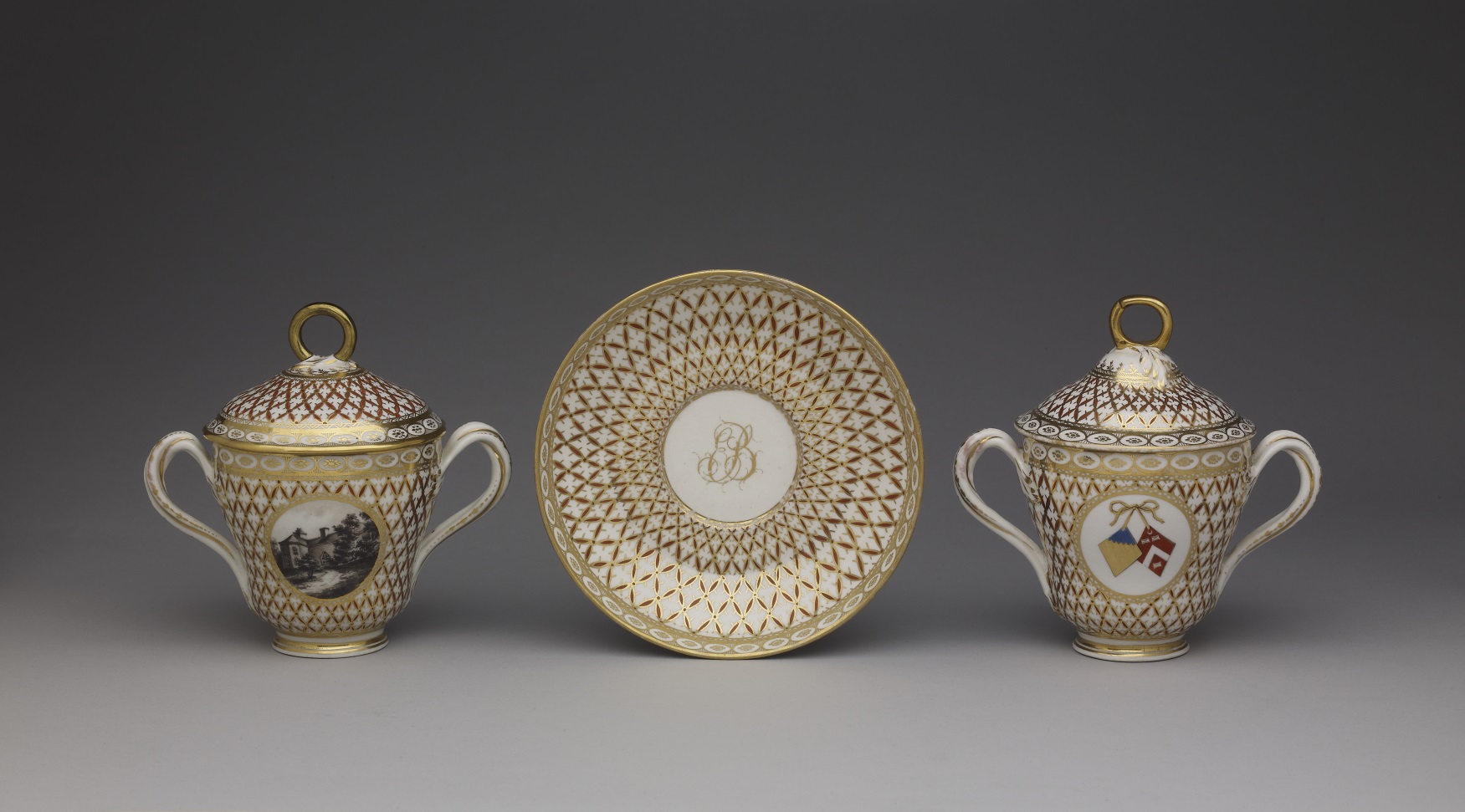 Pair of chocolate-cups, covers and saucers, 1779-1781 (The Trustees of the British Museum)