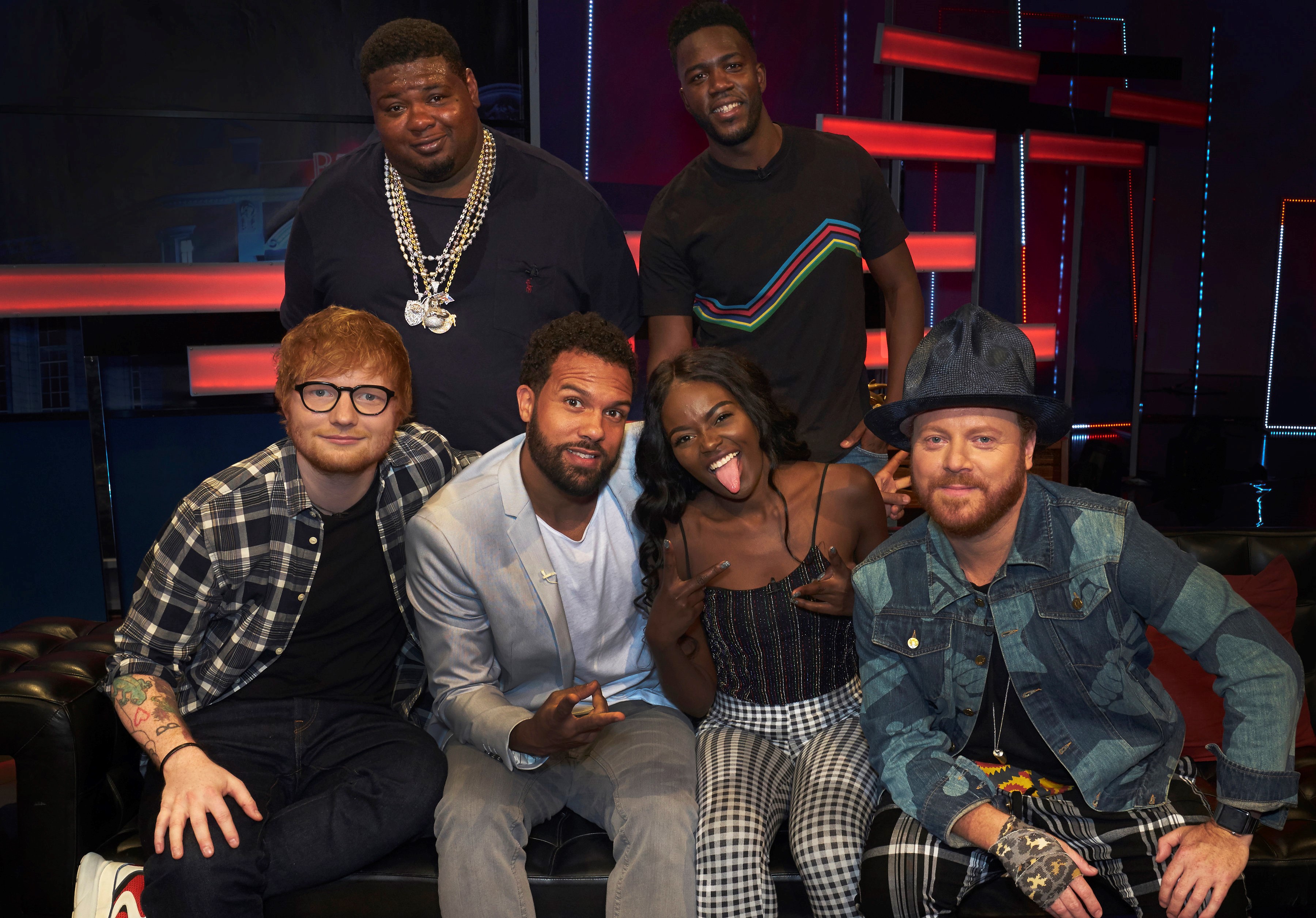 Ed Sheeran, O.T. Fagbenle, Sherrie Silver and Keith Lemon on The Big Narstie Show with hosts Big Narstie and Mo Gilligan